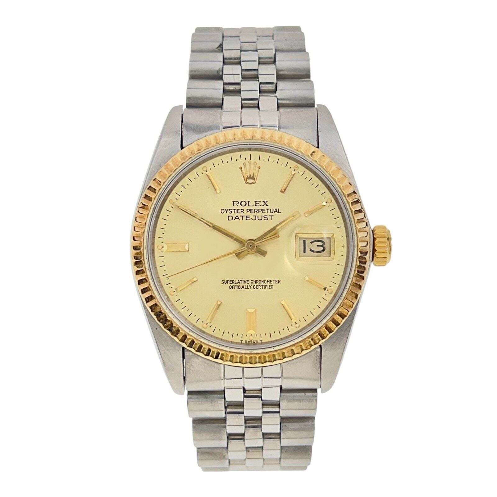 Rolex Datejust 36 Steel & Gold 36mm Automatic Men’s Watch 16013 W/ Papers