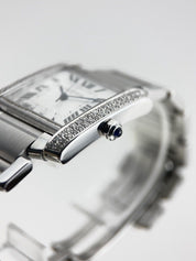 Cartier Tank Francaise Stainless Steel Automatic Watch W51002Q3 Diamonds