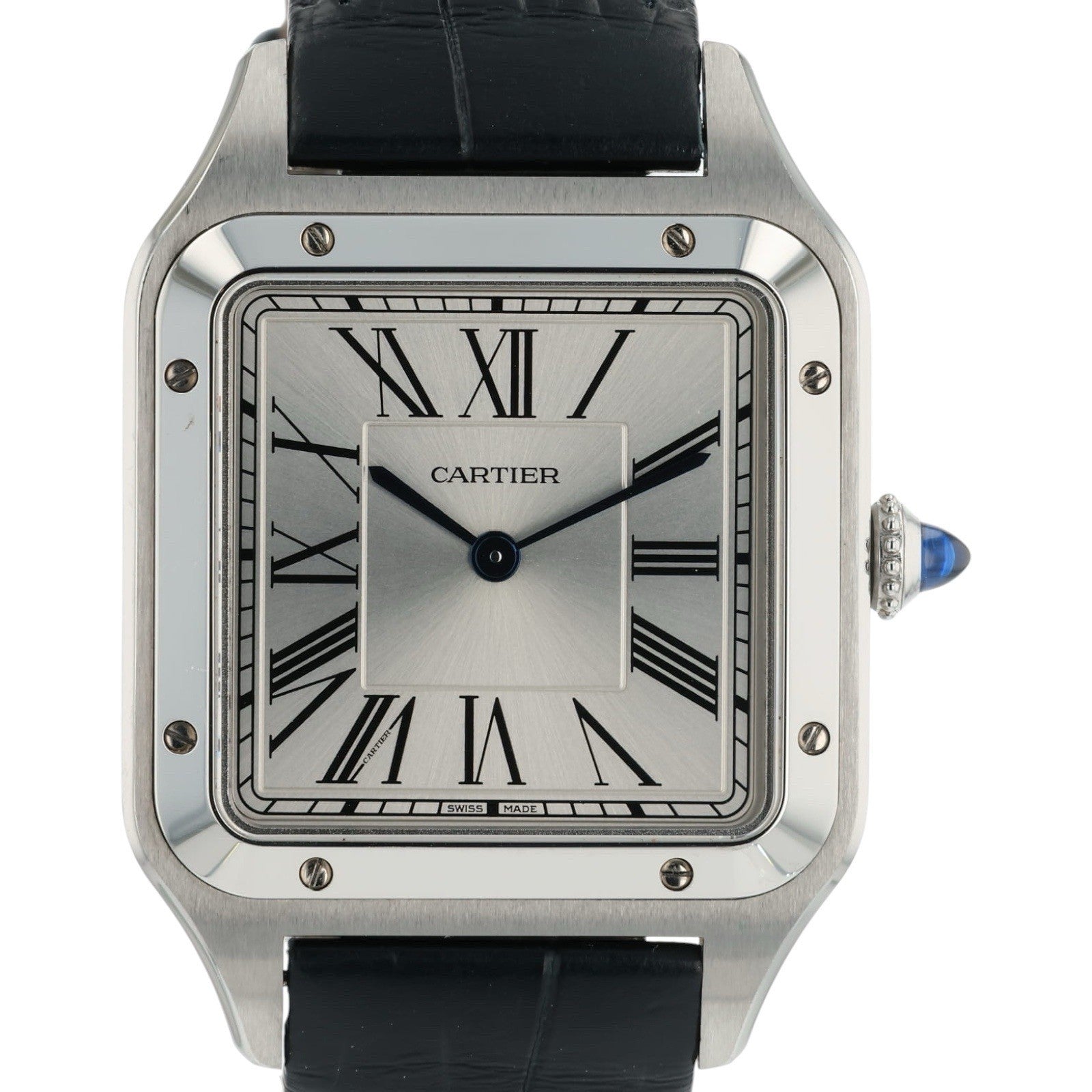 Cartier Santos Dumont Stainless Steel Silver Dial 43x31mm Quartz Mens WSSA0022