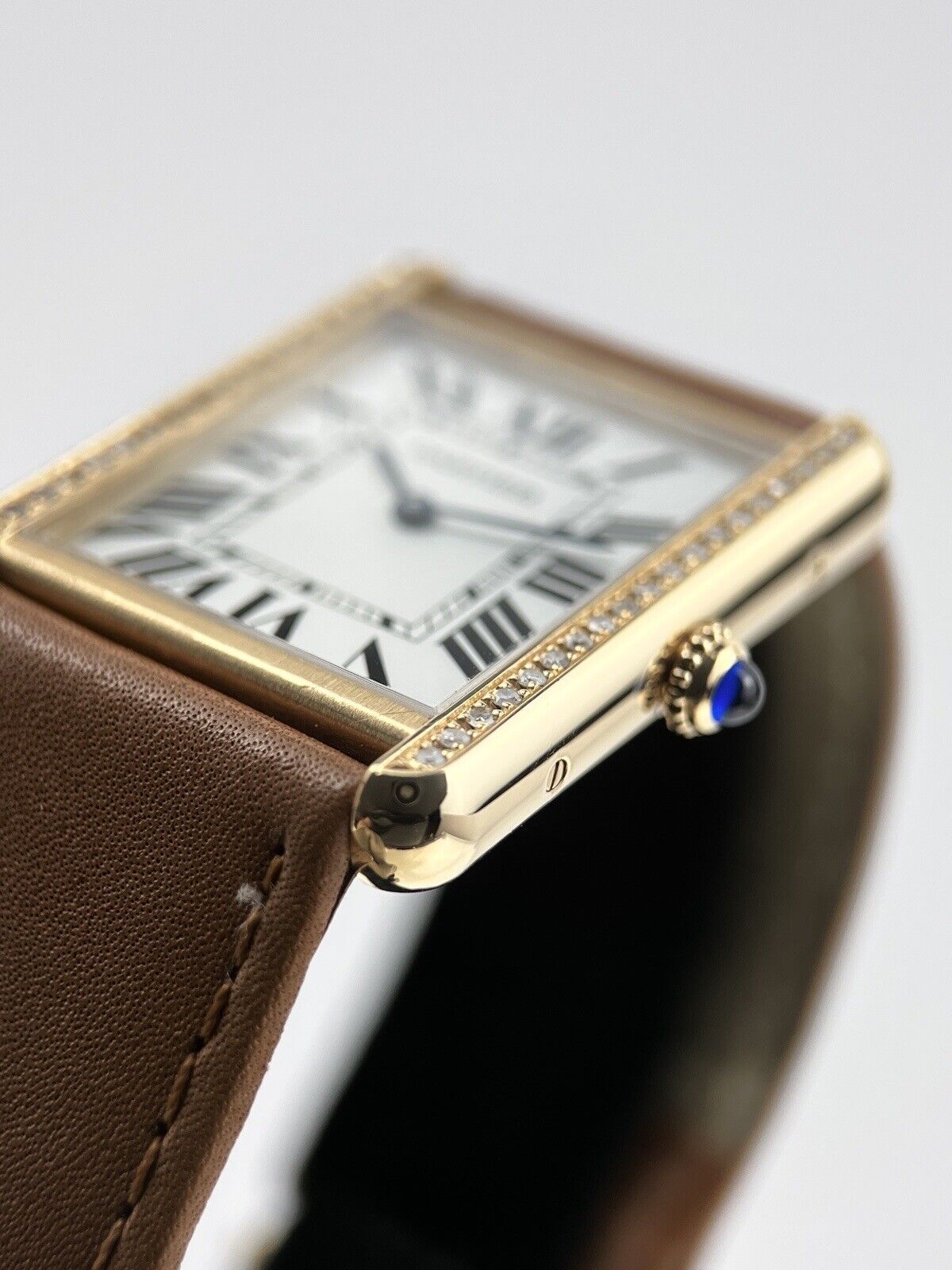 Cartier Tank Solo 18k Gold 3167 27.5mm Quartz Movement Unisex Watch Diamond