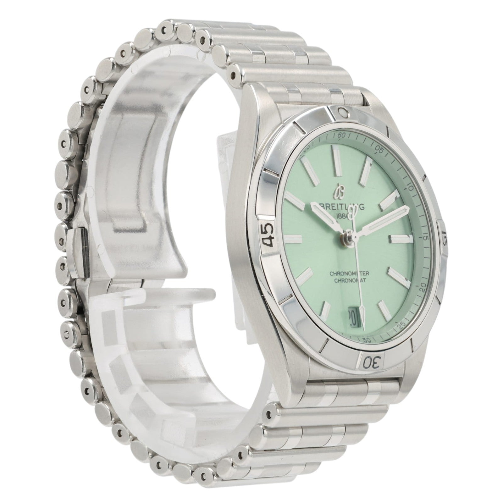 Breitling Chronomat Green Dial Stainless Steel 36mm Automatic Mens Watch A10380