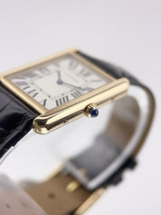 Cartier Tank Solo 18k Yellow Gold Silver Dial Quartz Movement Men’s Watch 2742