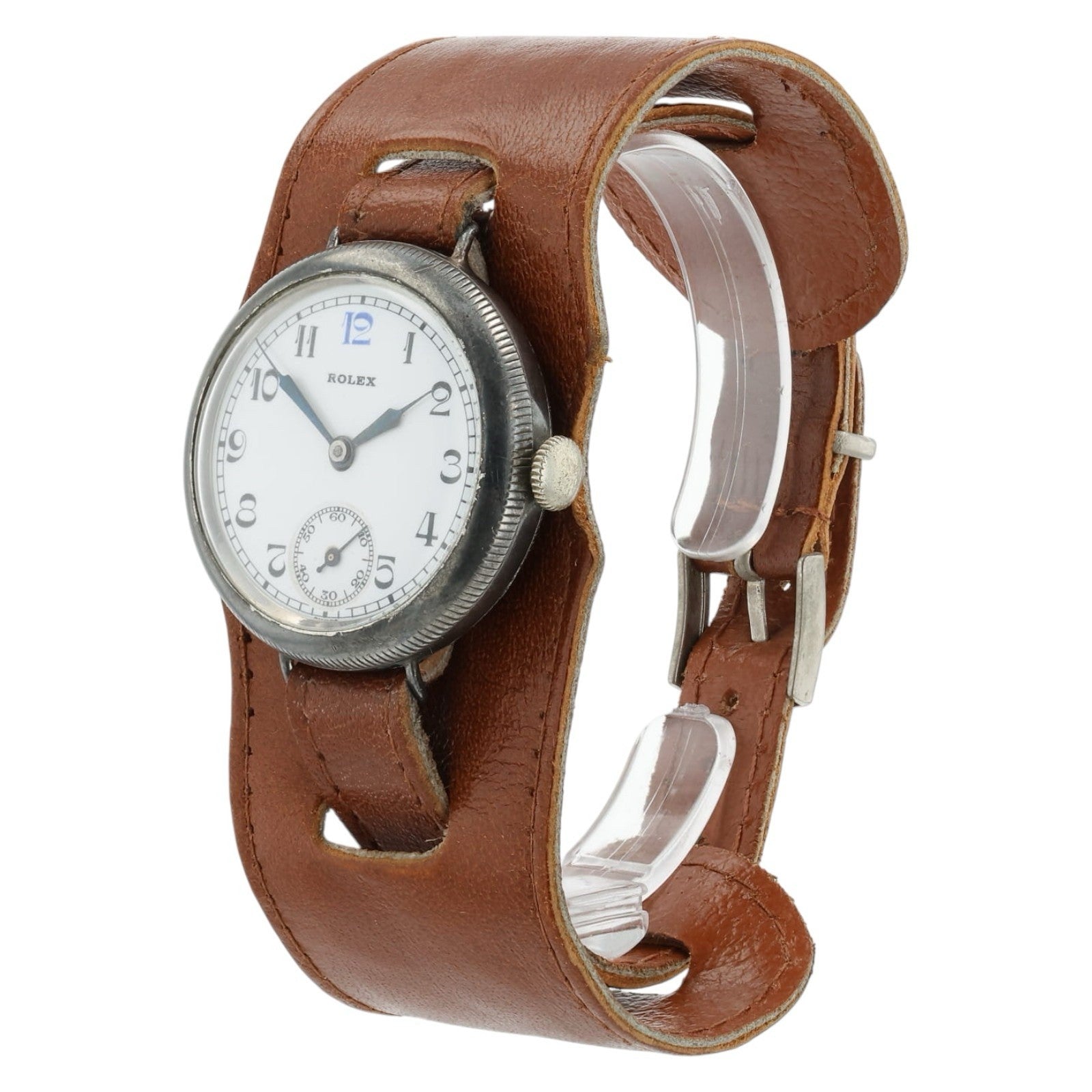 Rolex Trench Watch White Dial Silver Case 33mm Manual Wind Unisex Watch