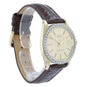Rolex Date Champagne Dial 14k Gold Diamond Bezel 34mm Automatic Men's Watch 1503