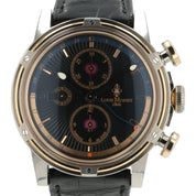 Louis Moinet Geograph Black Dial Steel and Rose Gold 45.5mm Automatic Mens Watch