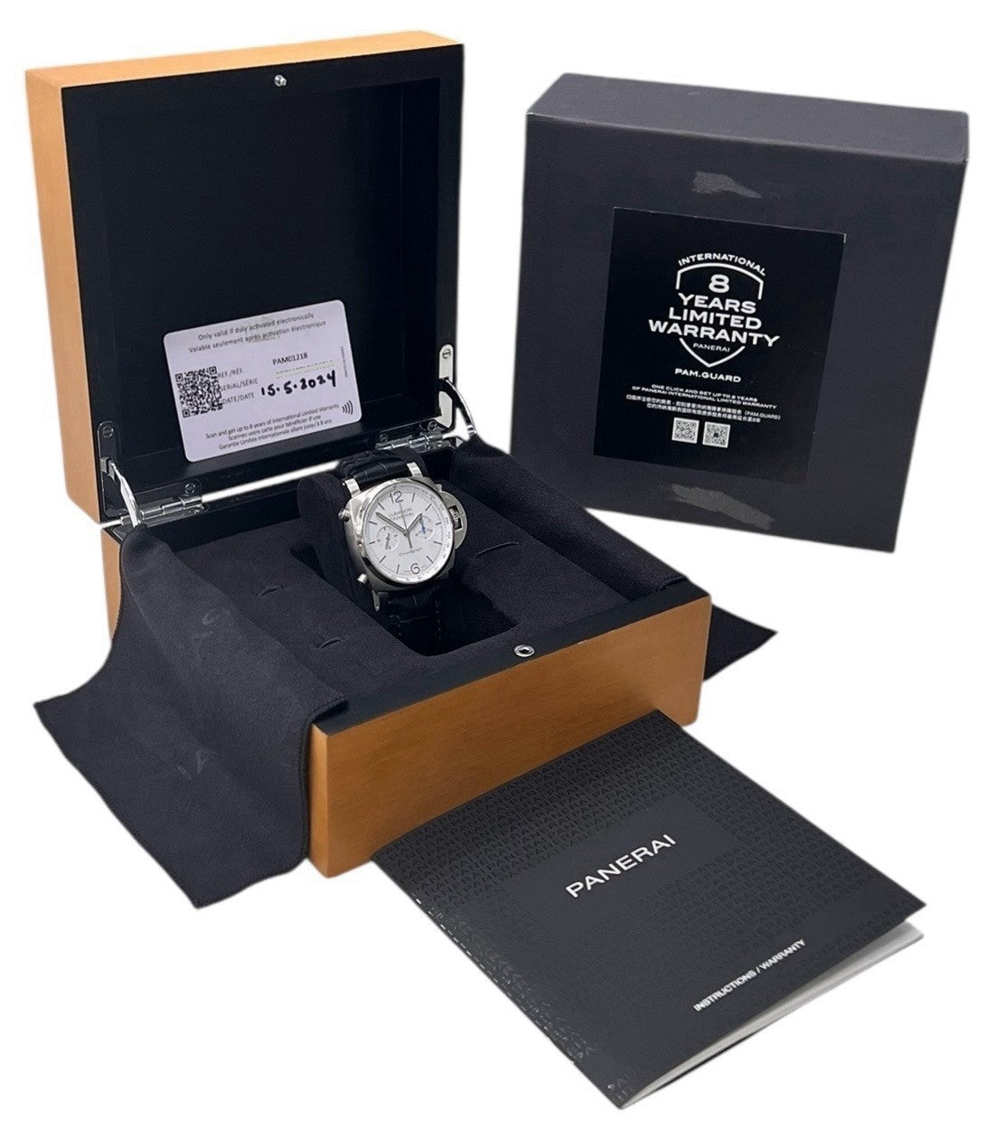 Panerai Luminor Chronograph Steel White Dial 44mm Automatic Mens Watch PAM01218