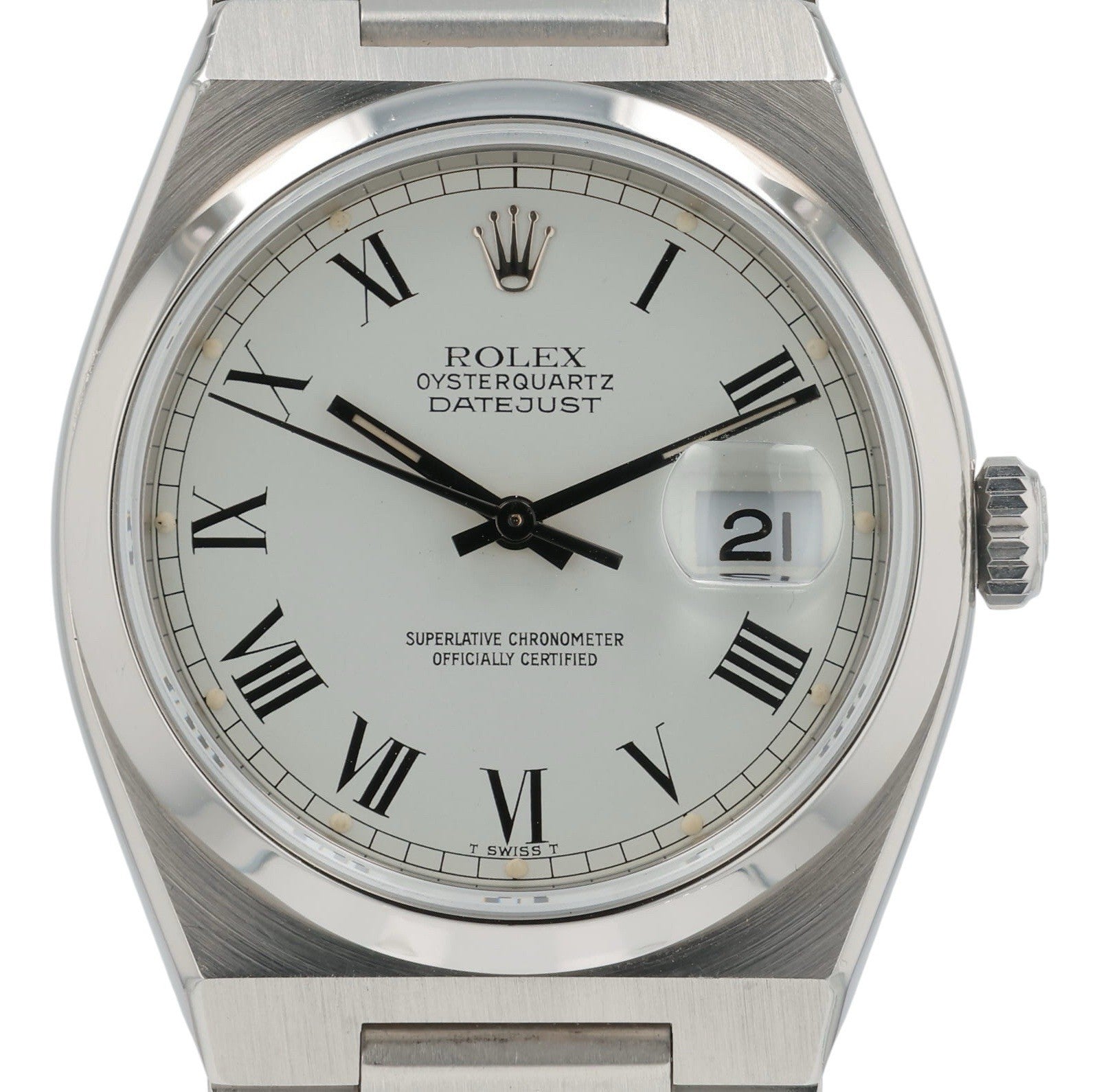 Rolex Datejust Oysterquartz Steel Buckley White Dial 36mm Quartz Men’s 17000