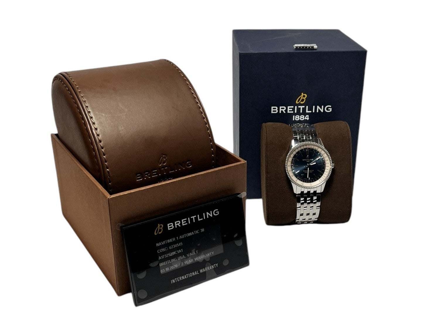 Breitling Navitimer Stainless Steel Blue Dial 38mm Automatic Men’s Watch A17325