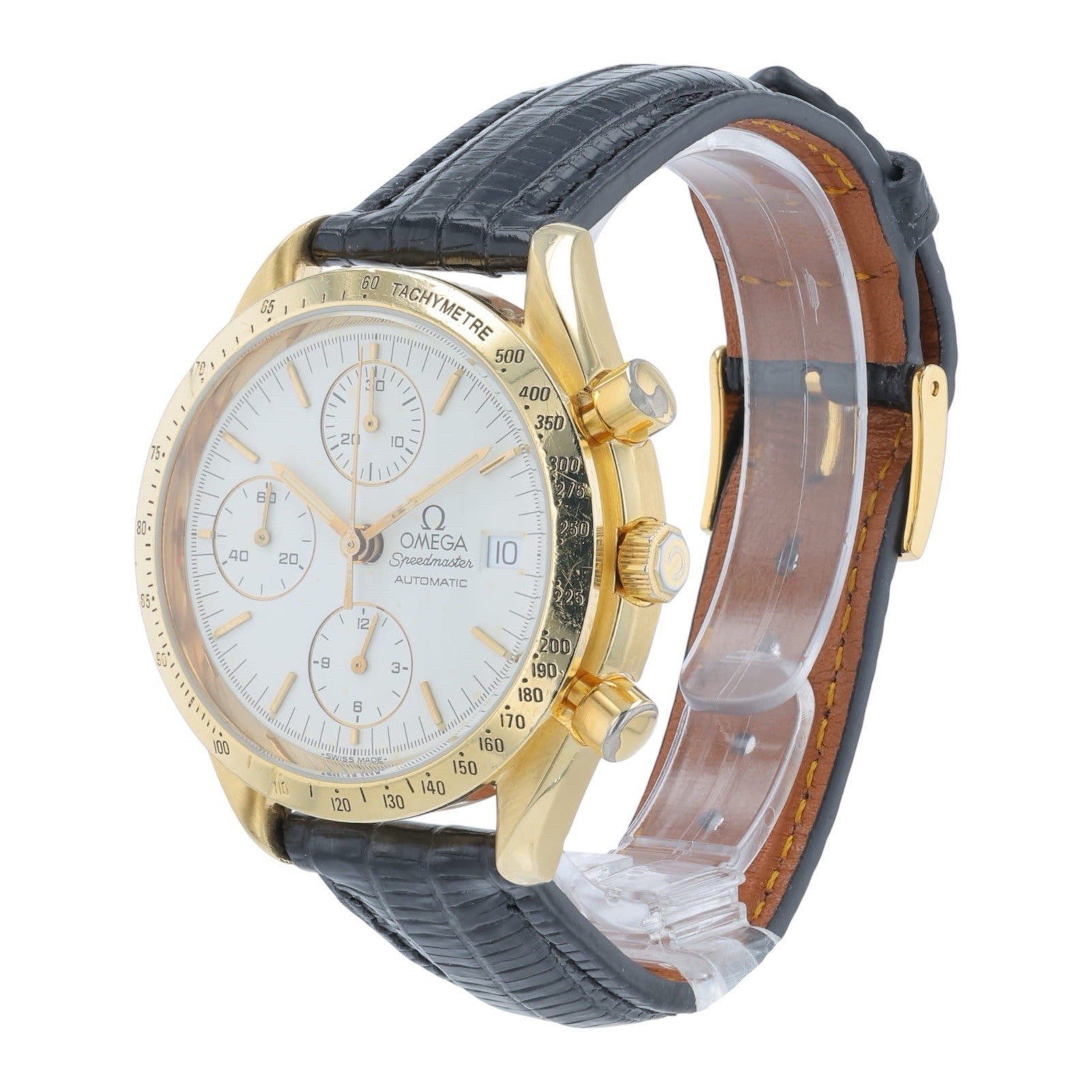 Omega Speedmaster 18k Yellow Gold White Dial 39mm Automatic Mens Watch 3611.20