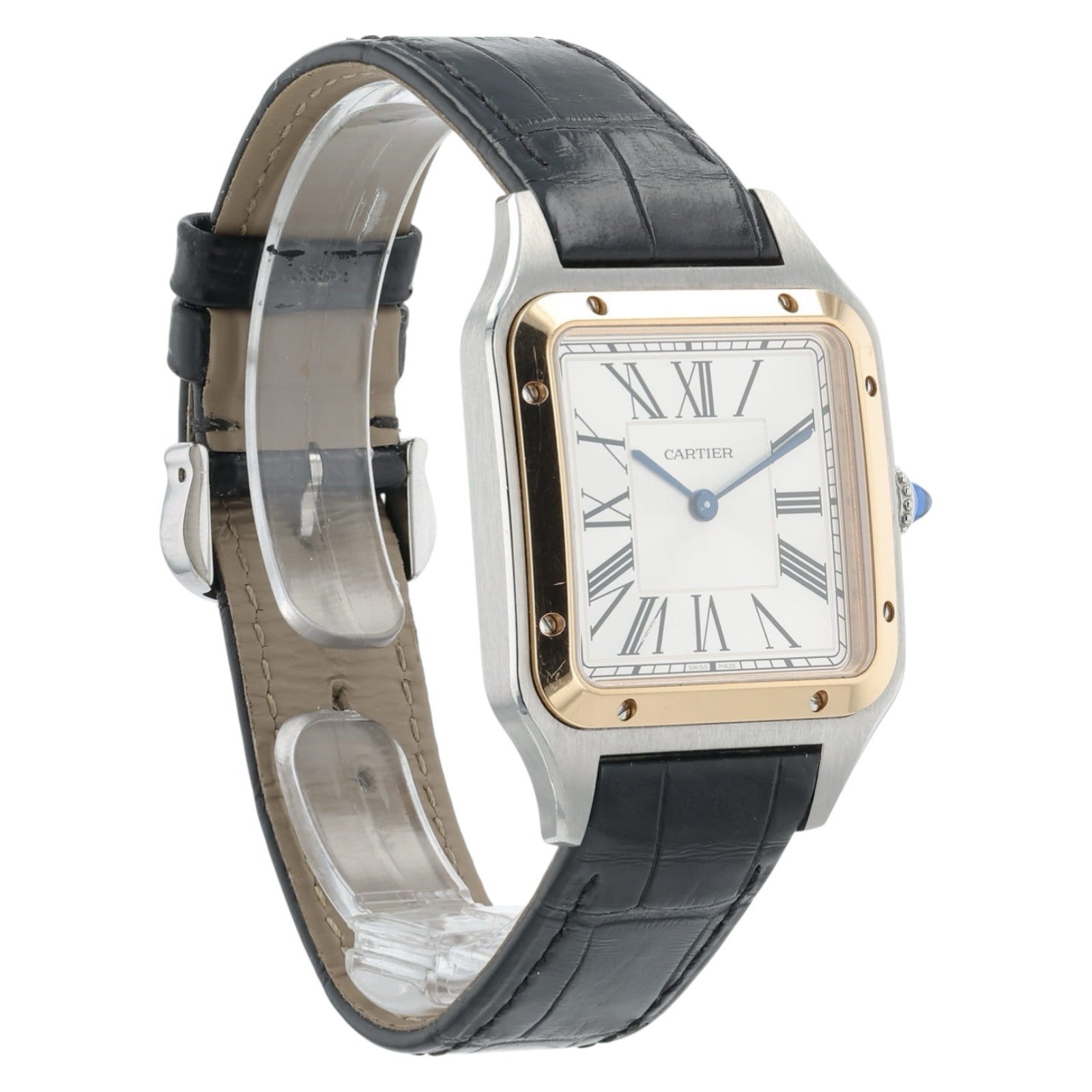 Cartier Santos Dumont Silver Dial Steel and Gold 31mm Quartz Watch W2SA0011