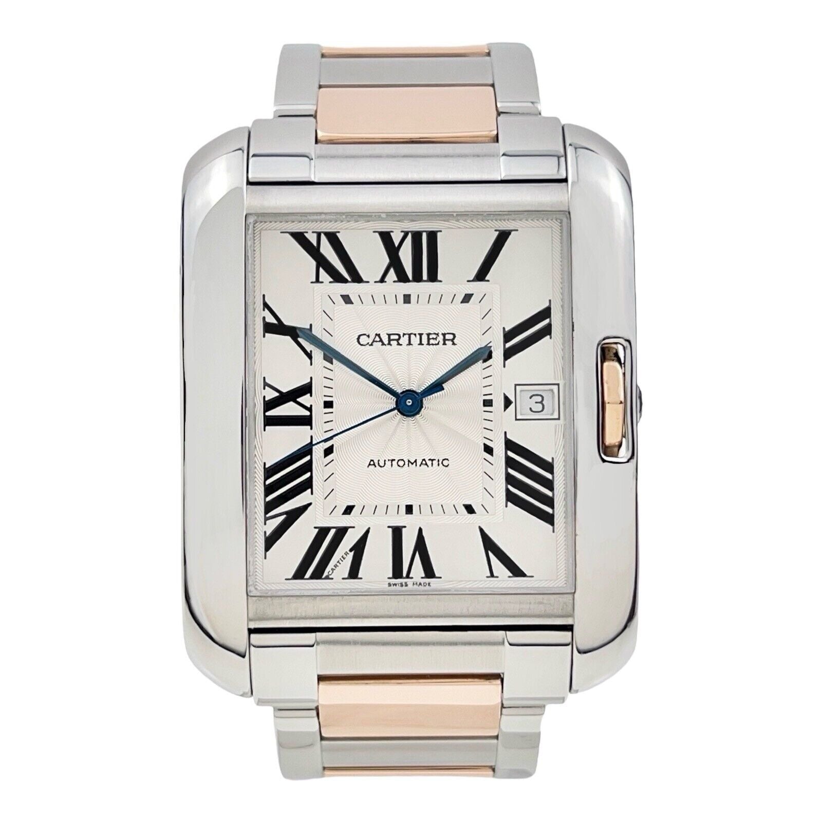 Cartier Tank Anglaise XL W5310006 18K Rose Gold and Steel Mens Automatic Watch