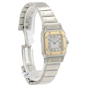 Cartier Santos Galbee Silver Dial Gold & Steel 24mm Quartz Women's Watch 1567