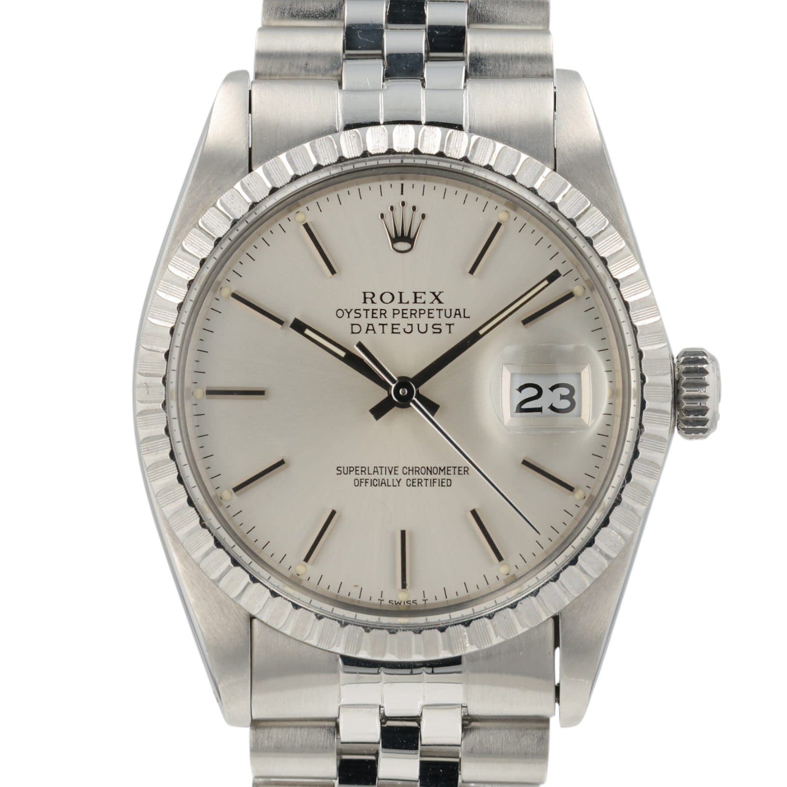 Rolex Datejust Silver Dial Stainless Steel 36mm Automatic Men's Watch 16030