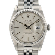Rolex Datejust Silver Dial Stainless Steel 36mm Automatic Men's Watch 16030