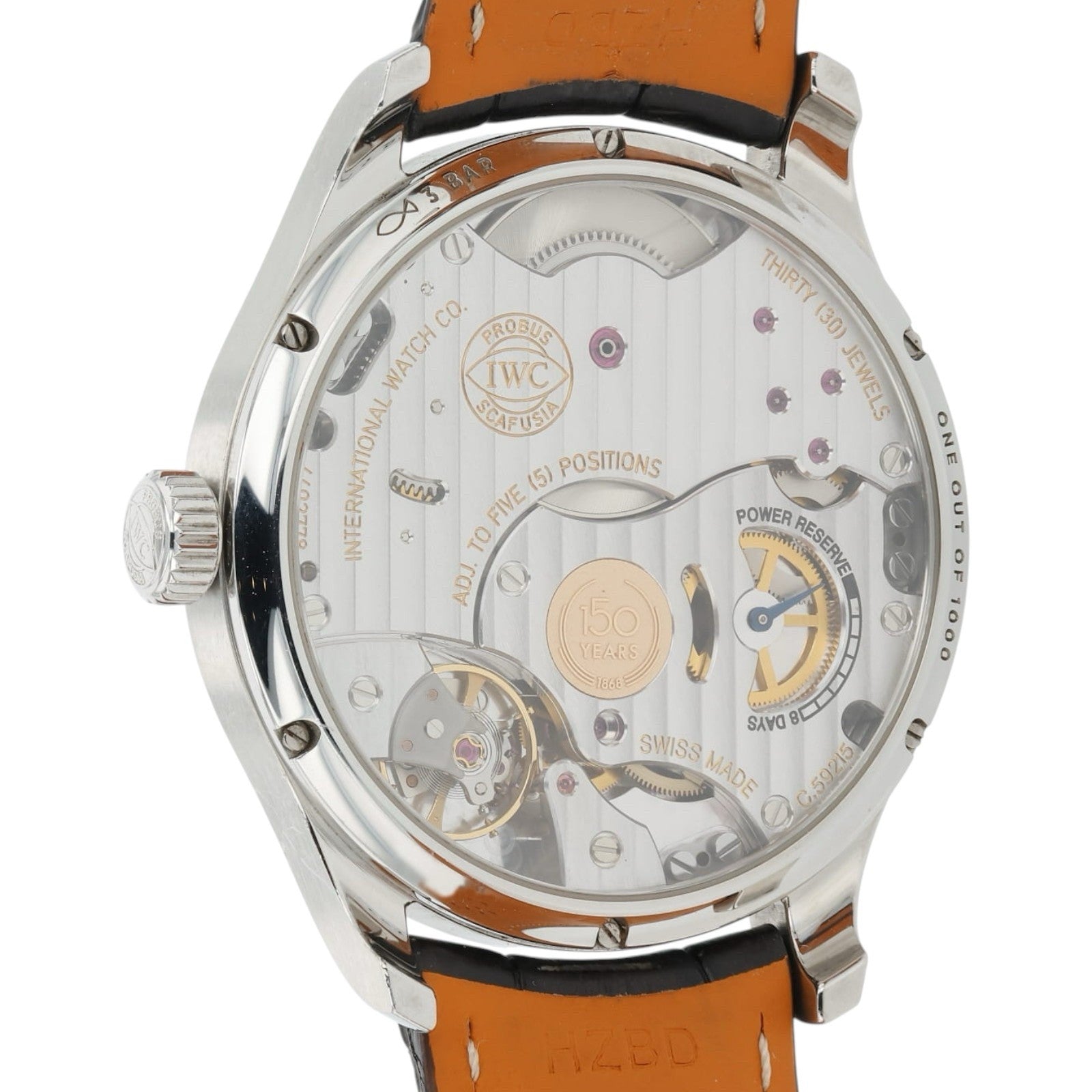 IWC Portuguese 8 Days Steel White Dial 43mm Manual Wind Mens Watch IW510212