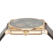 Bell & Ross Black Dial 18k Rose Gold 39mm Manual Wind Mens Watch BRS-70-R