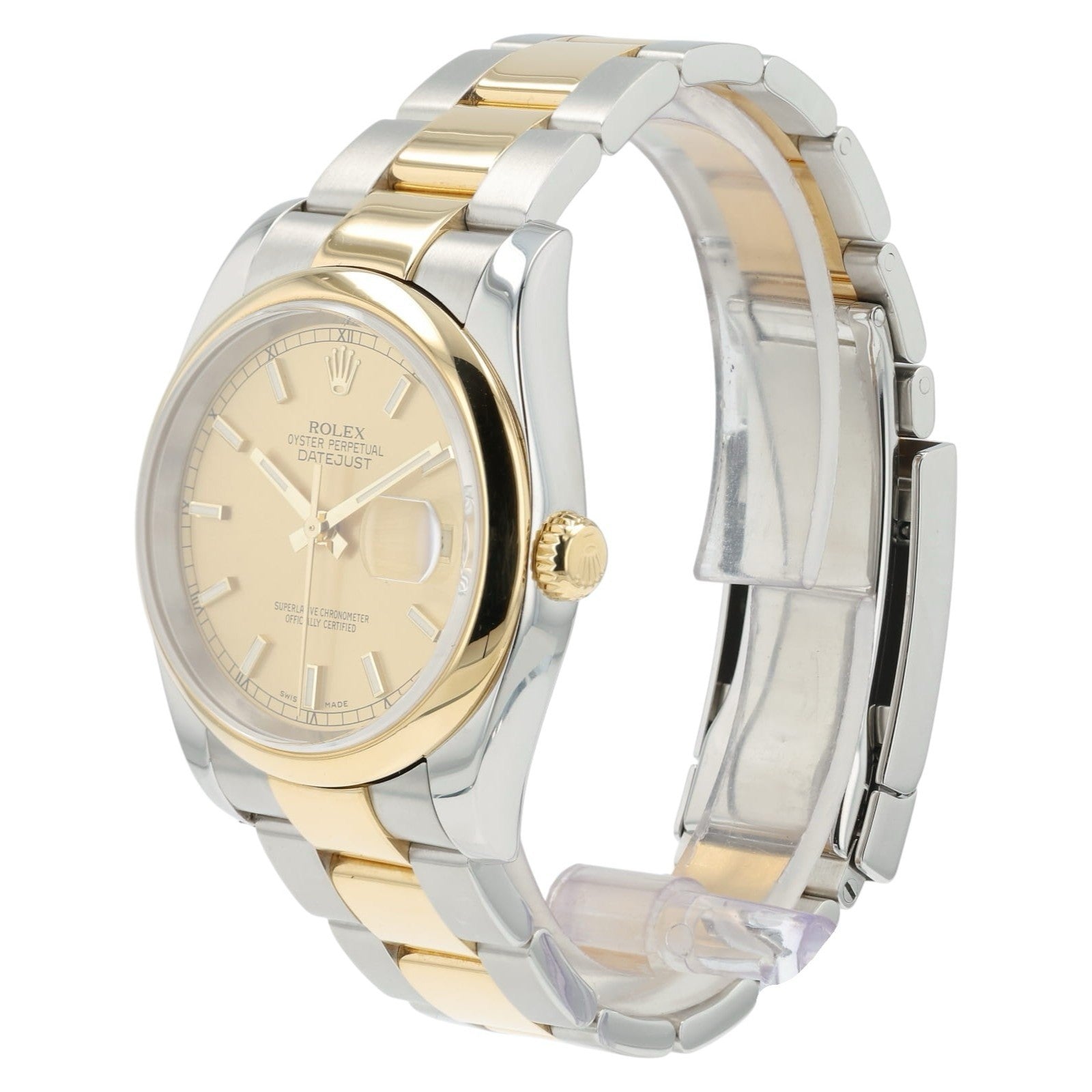 Rolex Datejust Champagne Dial 18k Yellow Gold 36mm Automatic Men’s Watch 116233