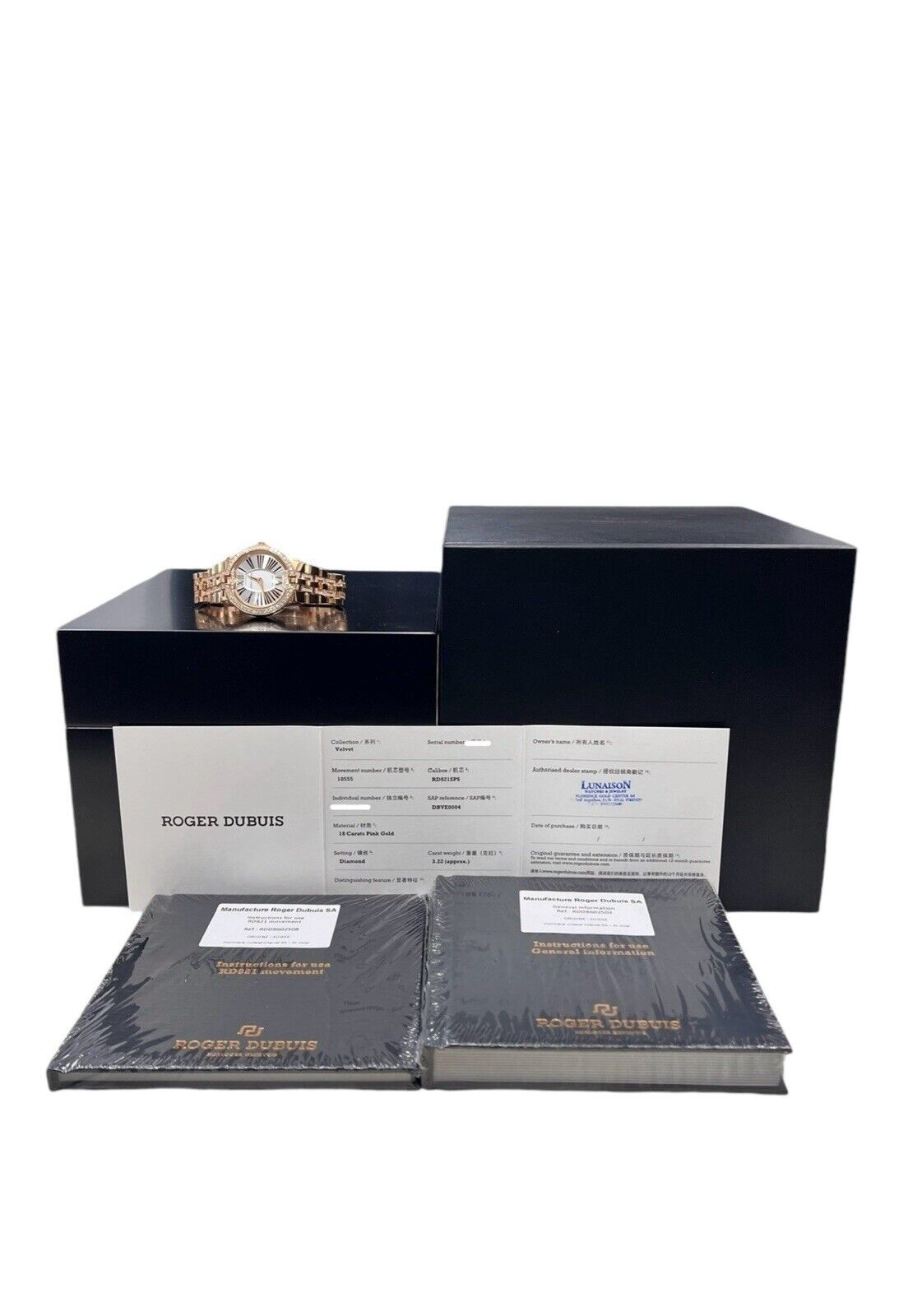 Roger Dubuis Velvet 18k Rose Gold Silver Dial 36mm Automatic Women's DBVE0004