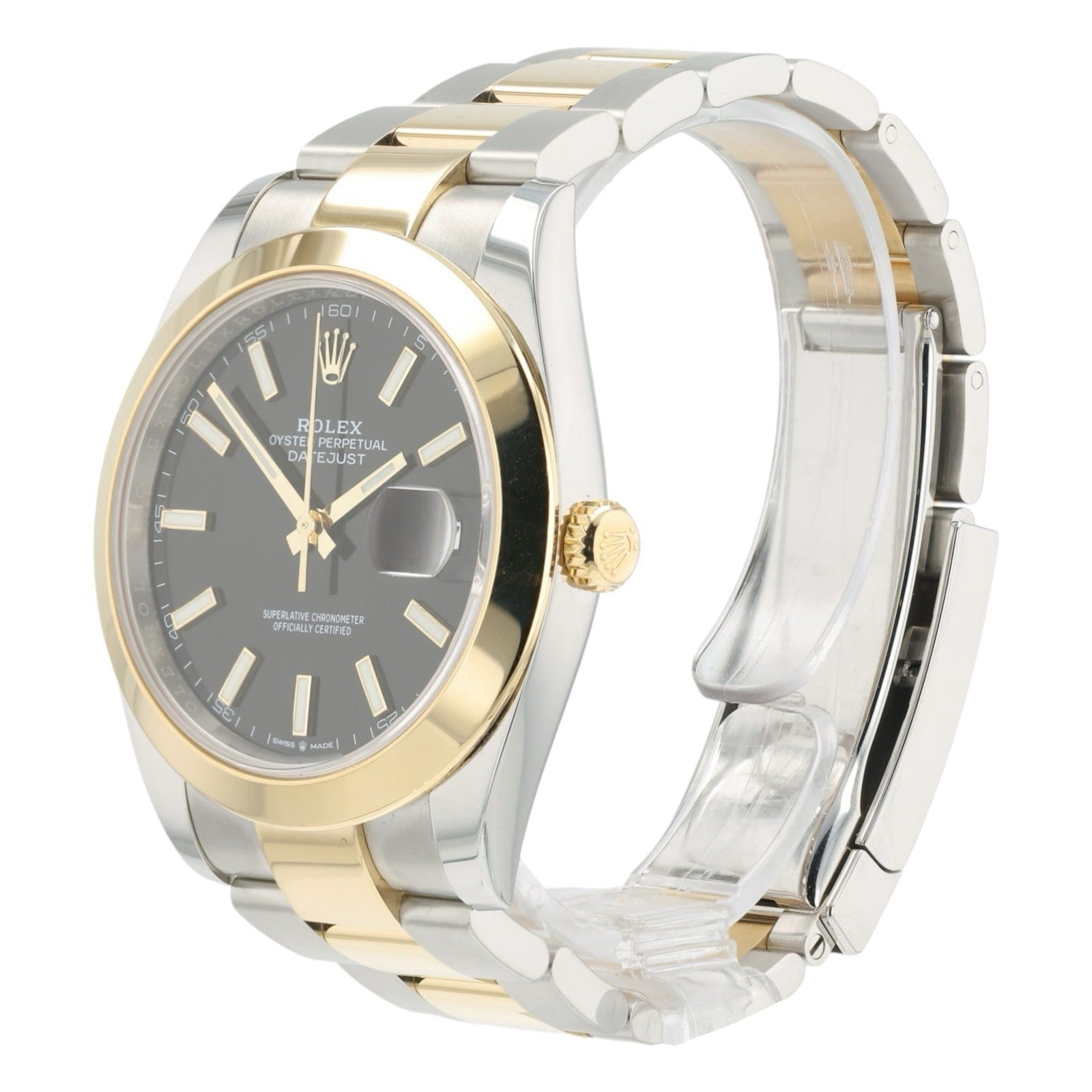 Rolex Datejust Two Tone Black Dial Gold & Steel 41mm Automatic Mens Watch 126303