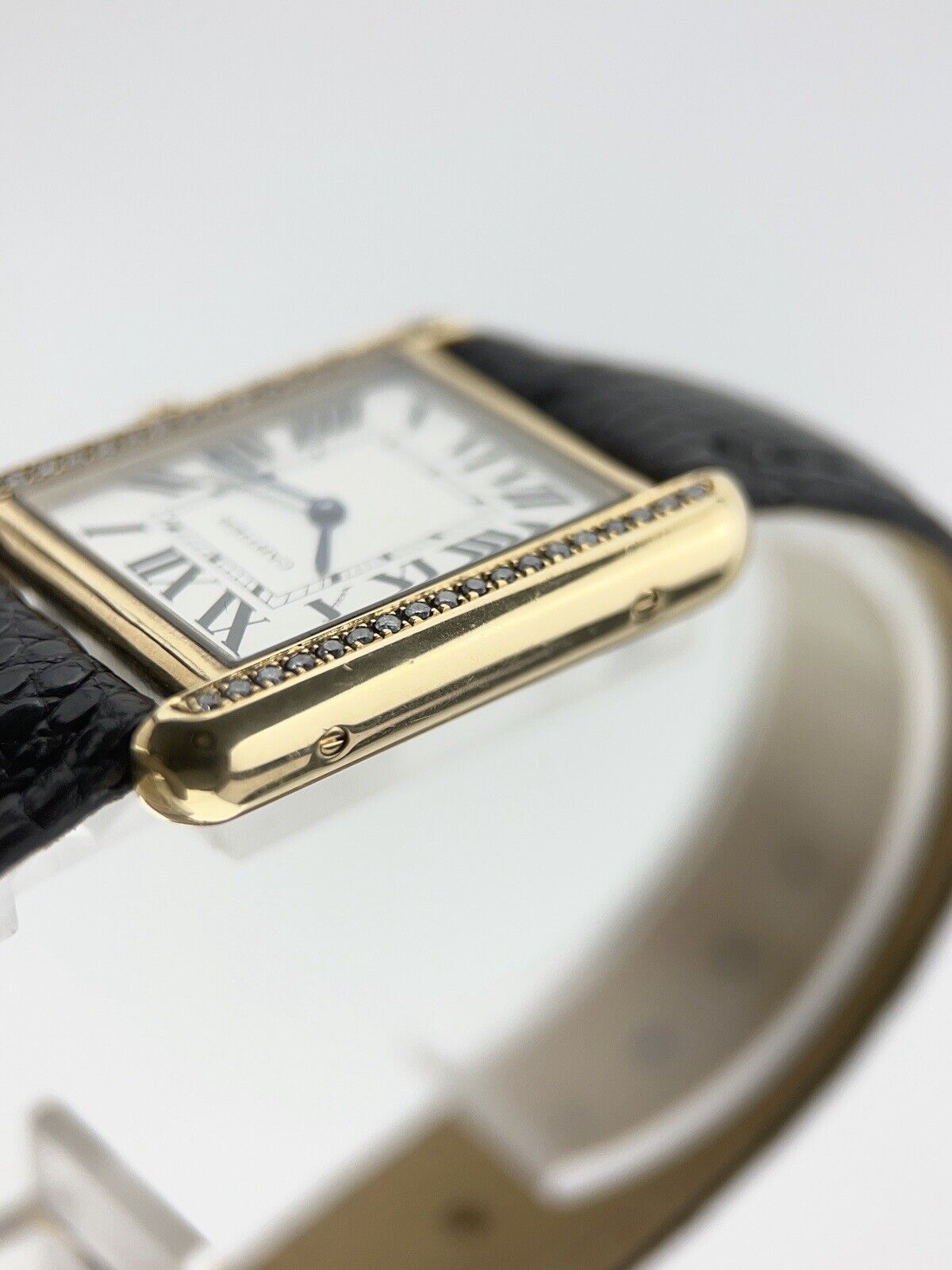 Cartier Tank Solo 18k Yellow Gold Leather Band Quartz Women’s Watch 2743