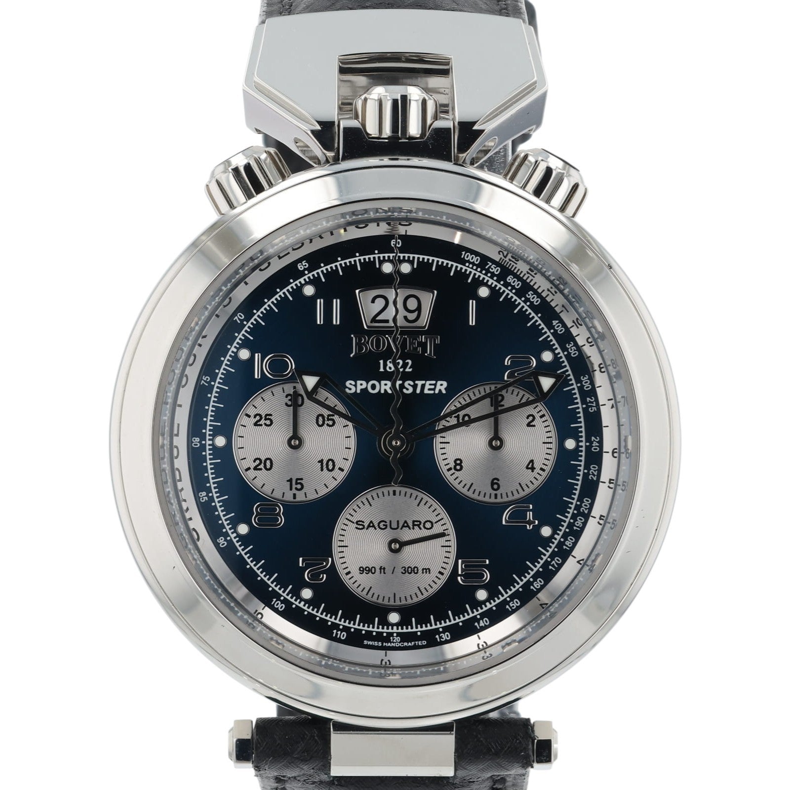 NEW 2025 Bovet Sportster Saguaro Steel Blue Dial 46mm Auto Men's Watch SP0477