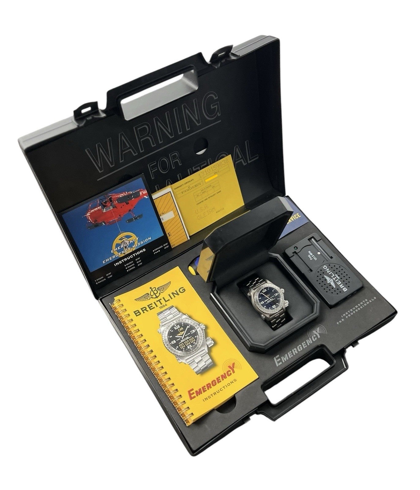 Breitling Emergency Black Dial Titanium 43mm Quartz Movement Mens Watch E76321