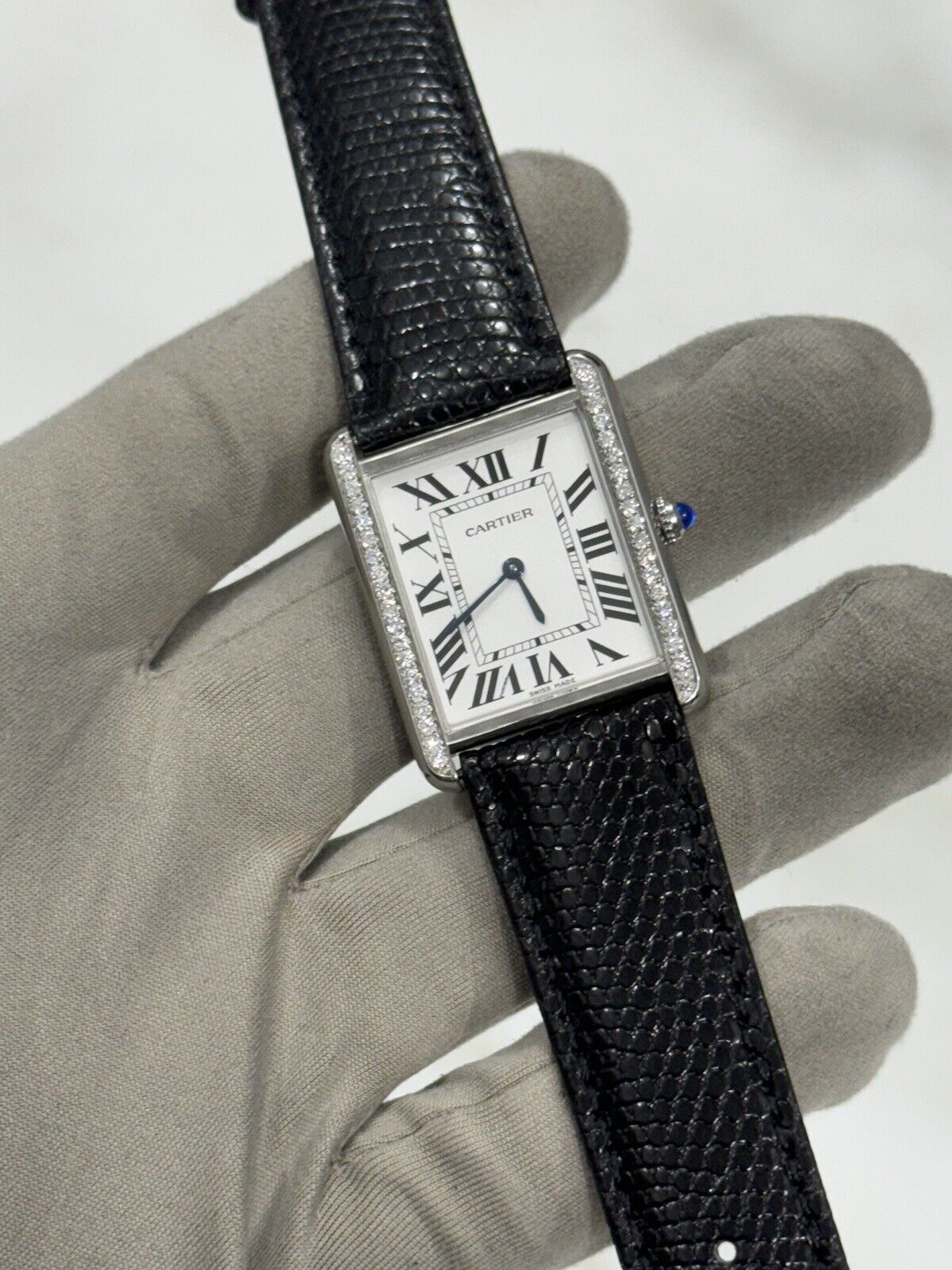 Cartier Tank Solo Large Model 3169 White Dial 27x35mm Women's Watch AM Diamonds