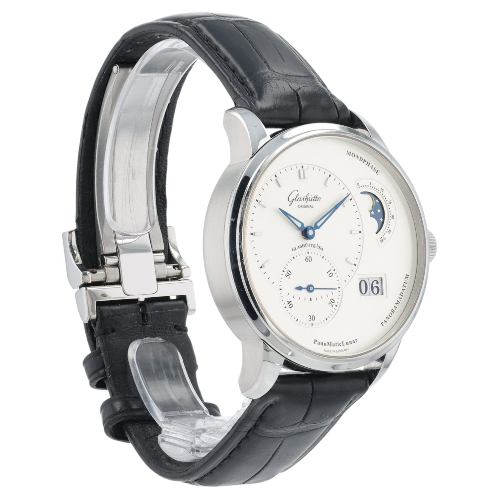 Glashutte Original PanoMaticLunar Steel Silver Dial 40mm Automatic Men's Watch