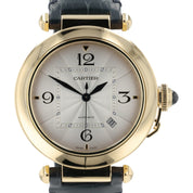 Cartier Pasha Silver Color Dial 18k Yellow Gold 42mm Automatic Mens WGPA0007