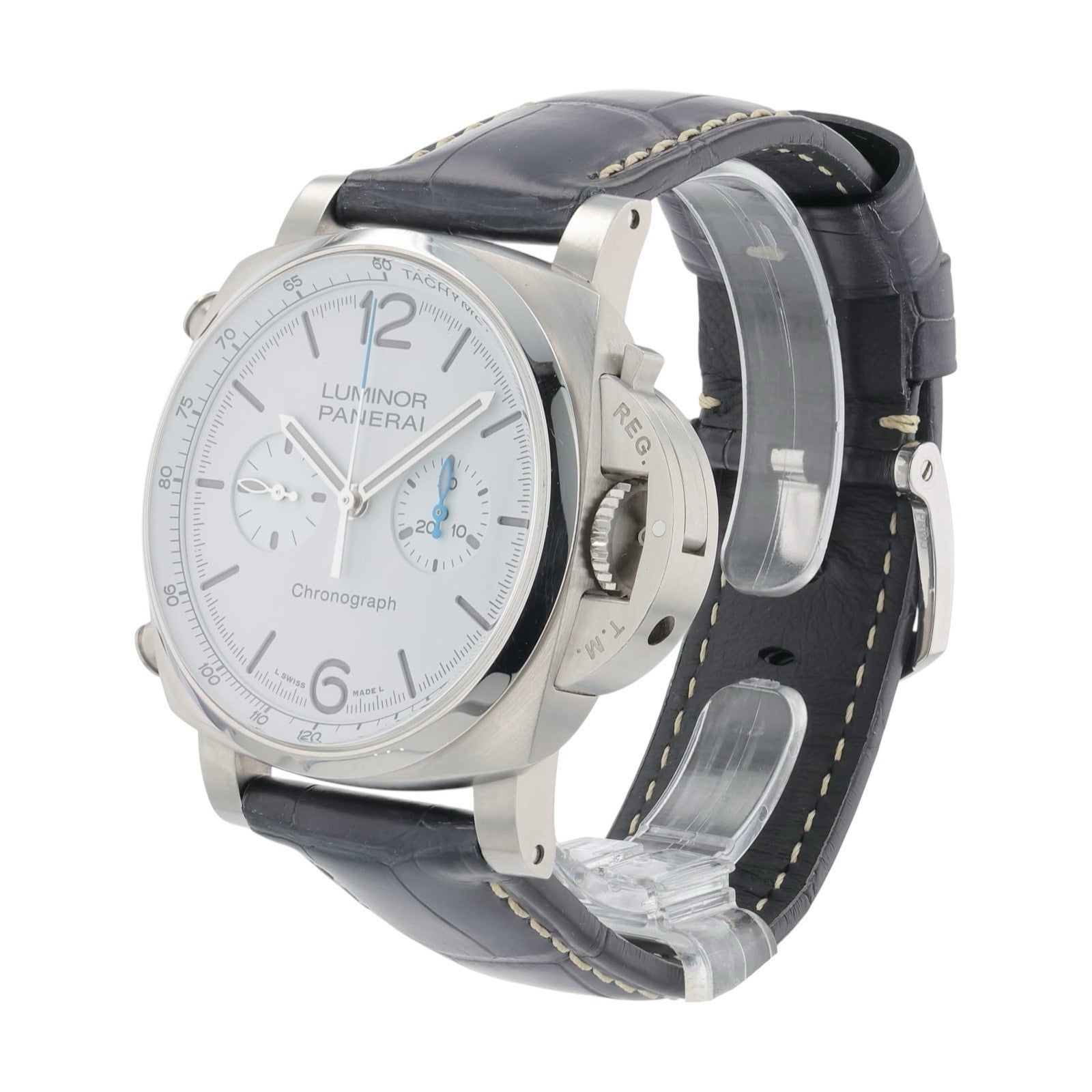 Panerai Luminor Chrono Stainless Steel White Dial 44mm Automatic Mens PAM01218