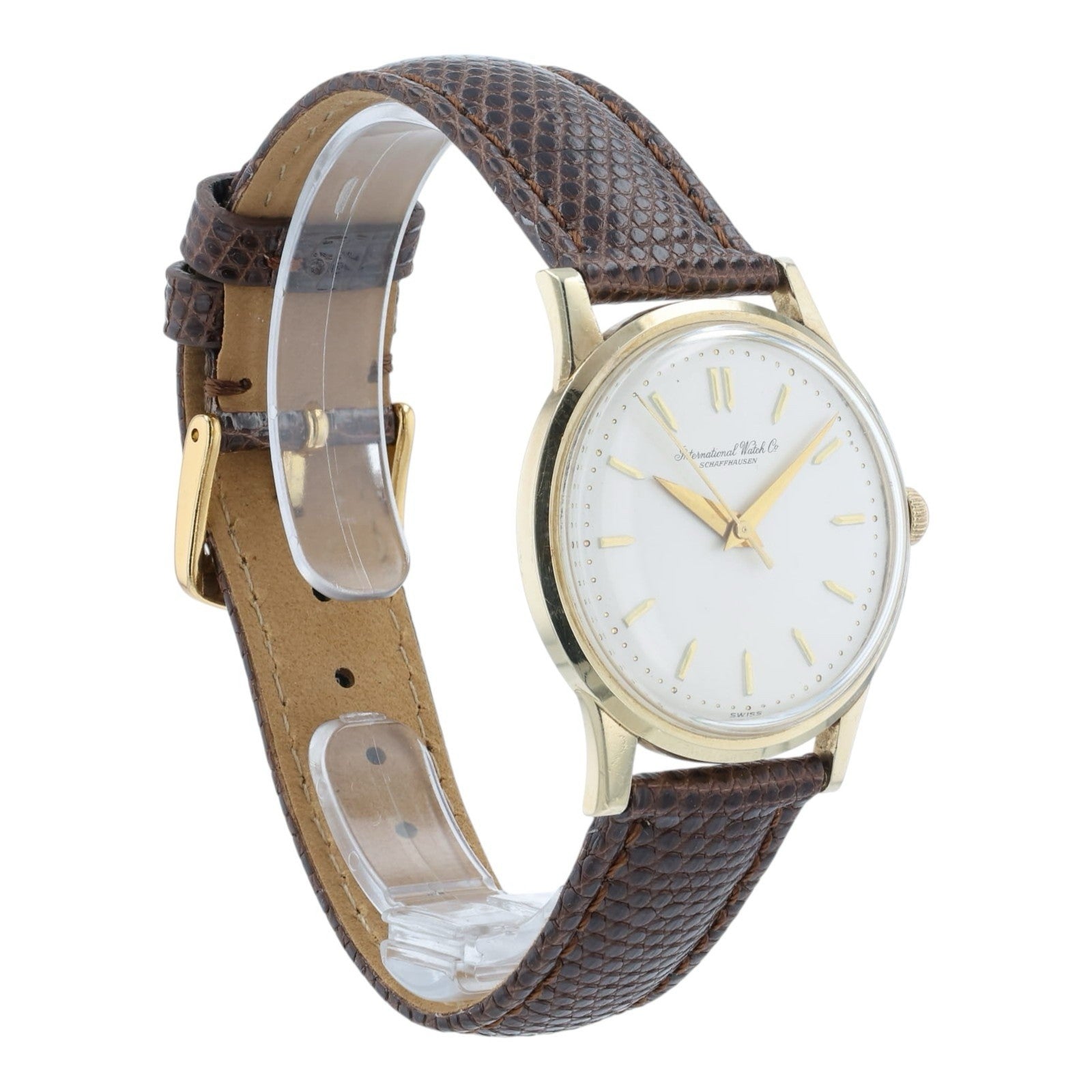 IWC Silver Dial 14k Gold 33mm Manual Wind Movement Men’s Watch C89