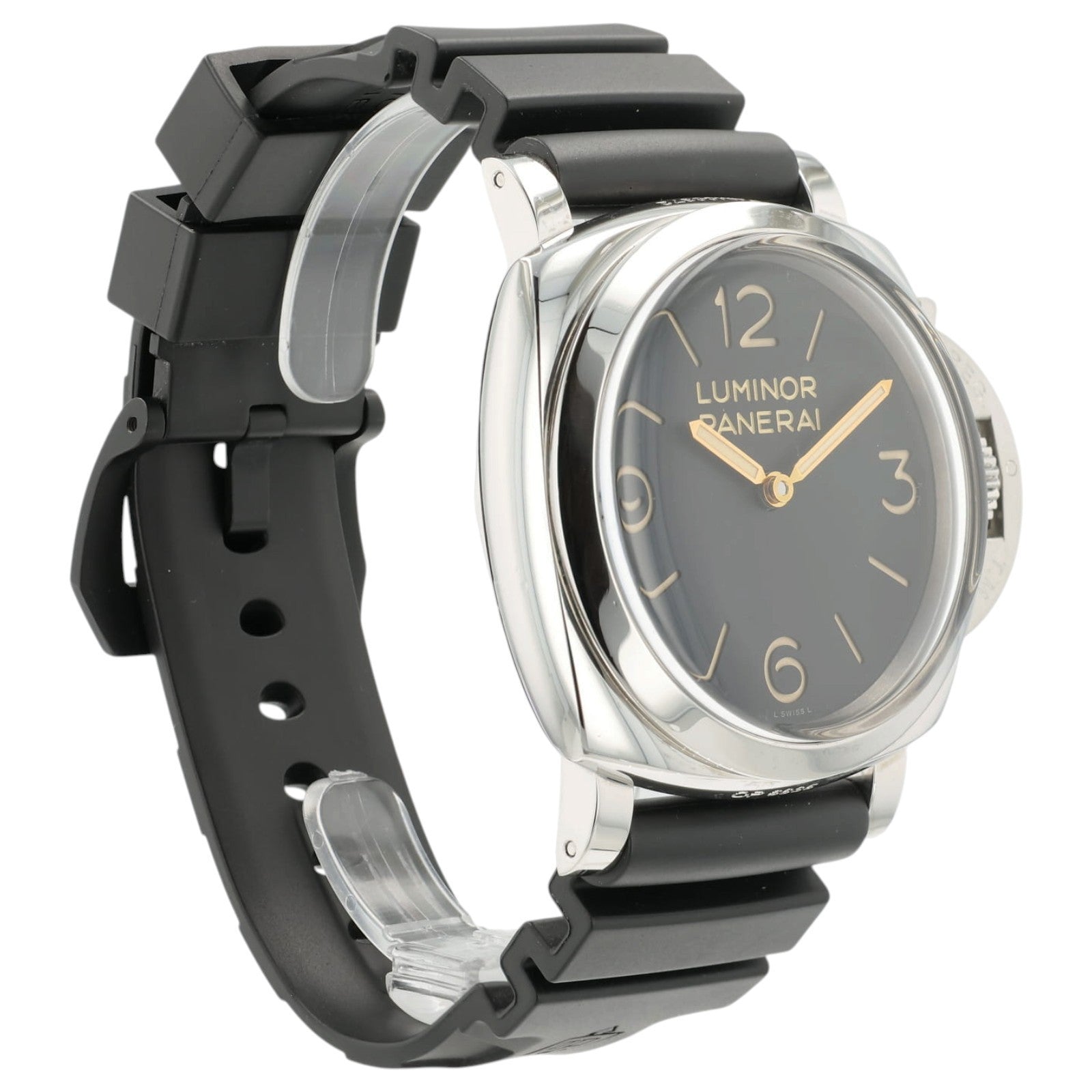 Panerai Luminor Black Dial Stainless Steel 47mm Manual Wind Mens Watch PAM00372