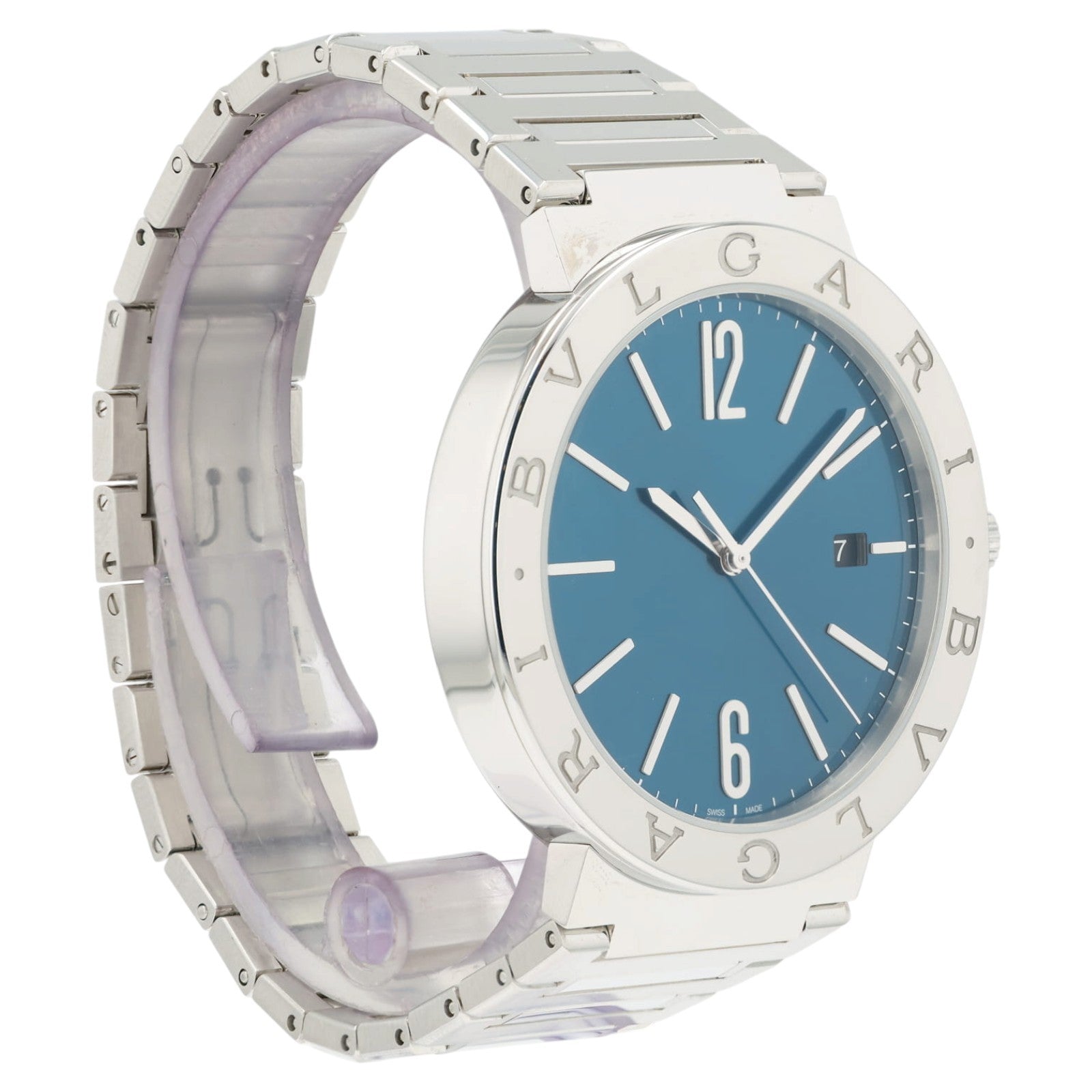 Bulgari Blue Dial Stainless Steel 41mm Automatic Mens Watch Date BB41S