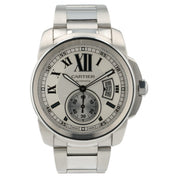 Cartier Calibre de Cartier Silver Dial Stainless Steel 42mm Automatic Mens 3389
