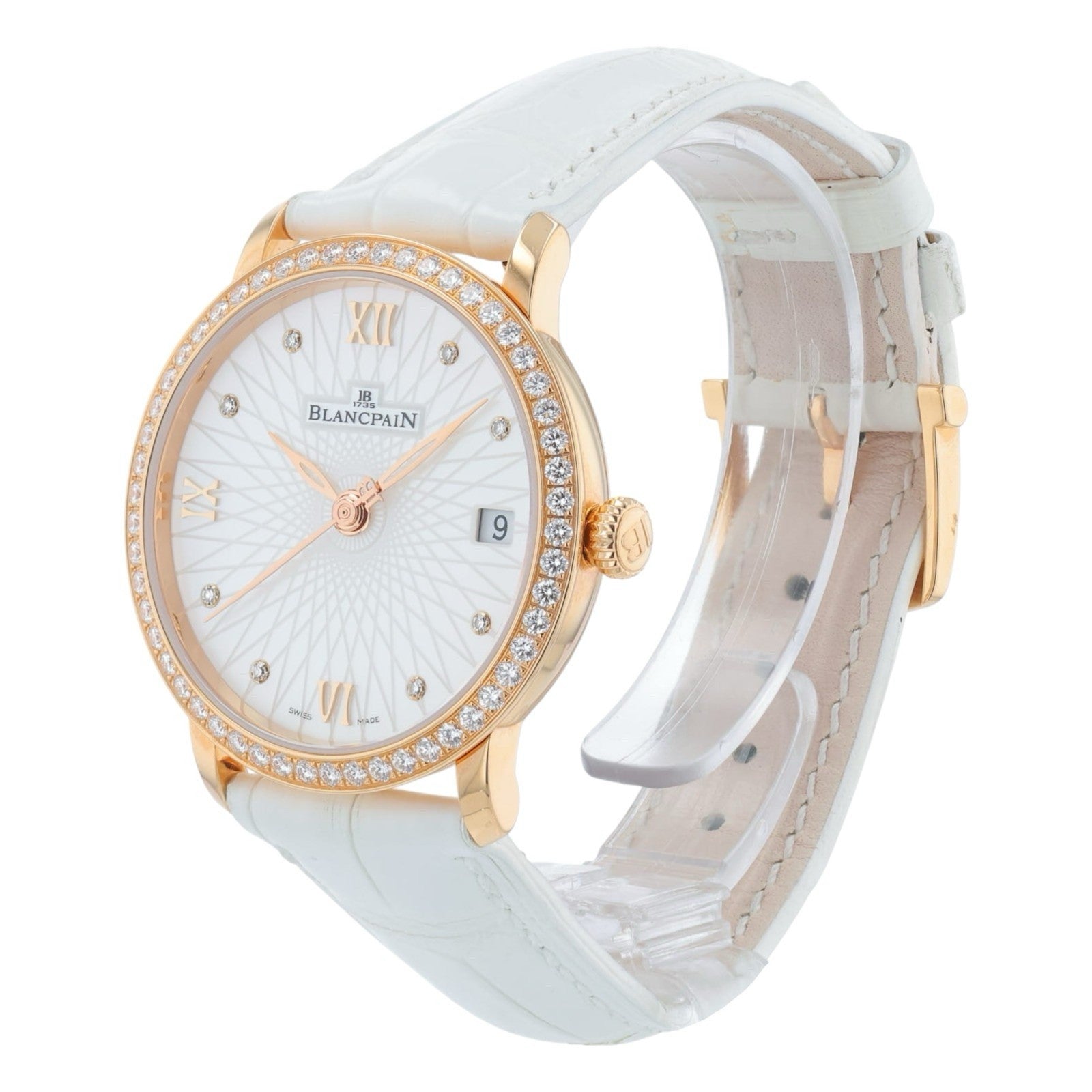 Blancpain Villeret 18k Rose Gold Mother Of Pearl Dial 34mm Automatic Womens 6604