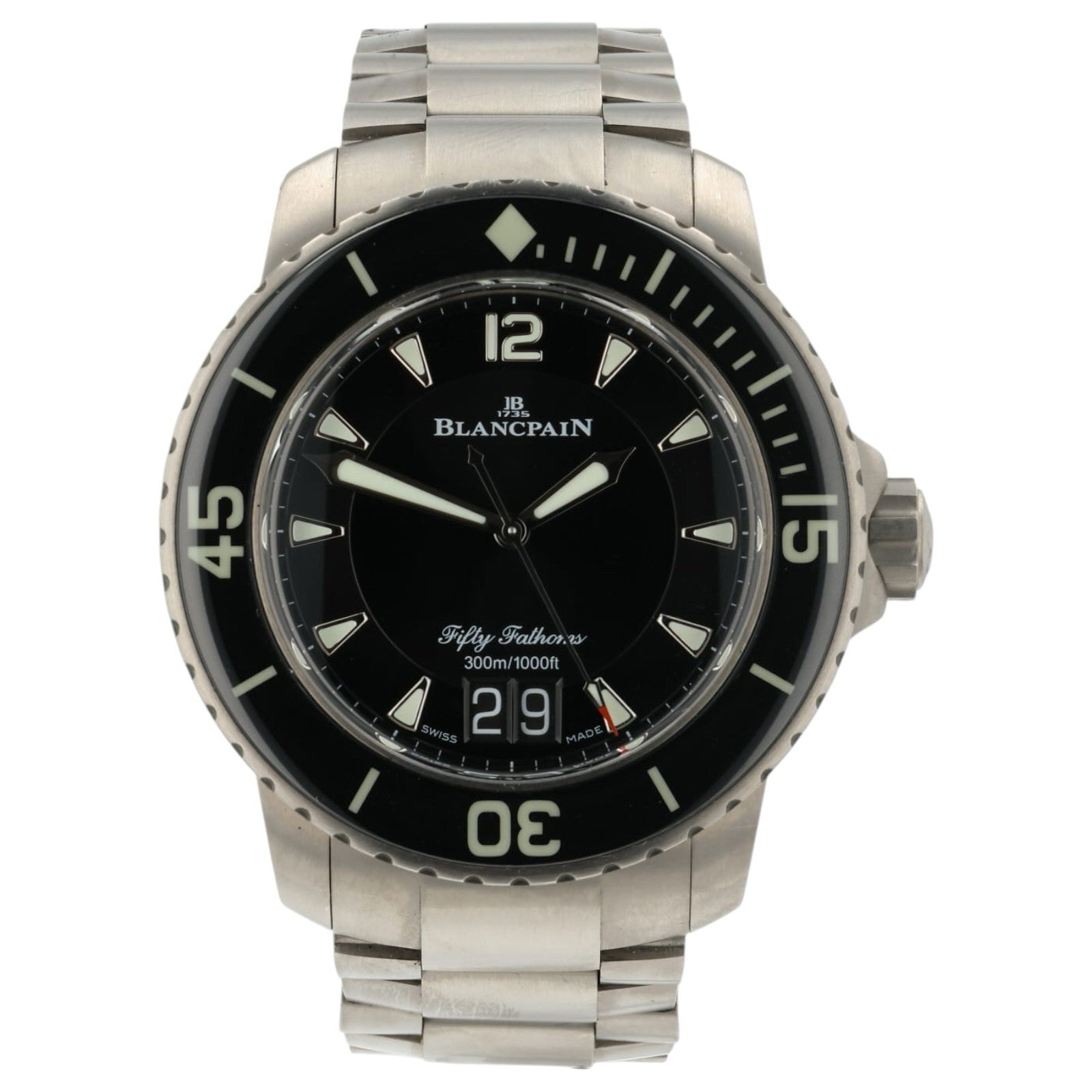 Blancpain Fifty Fathoms Black Dial Titanium 45mm Automatic Men’s 5015-12B30-98B