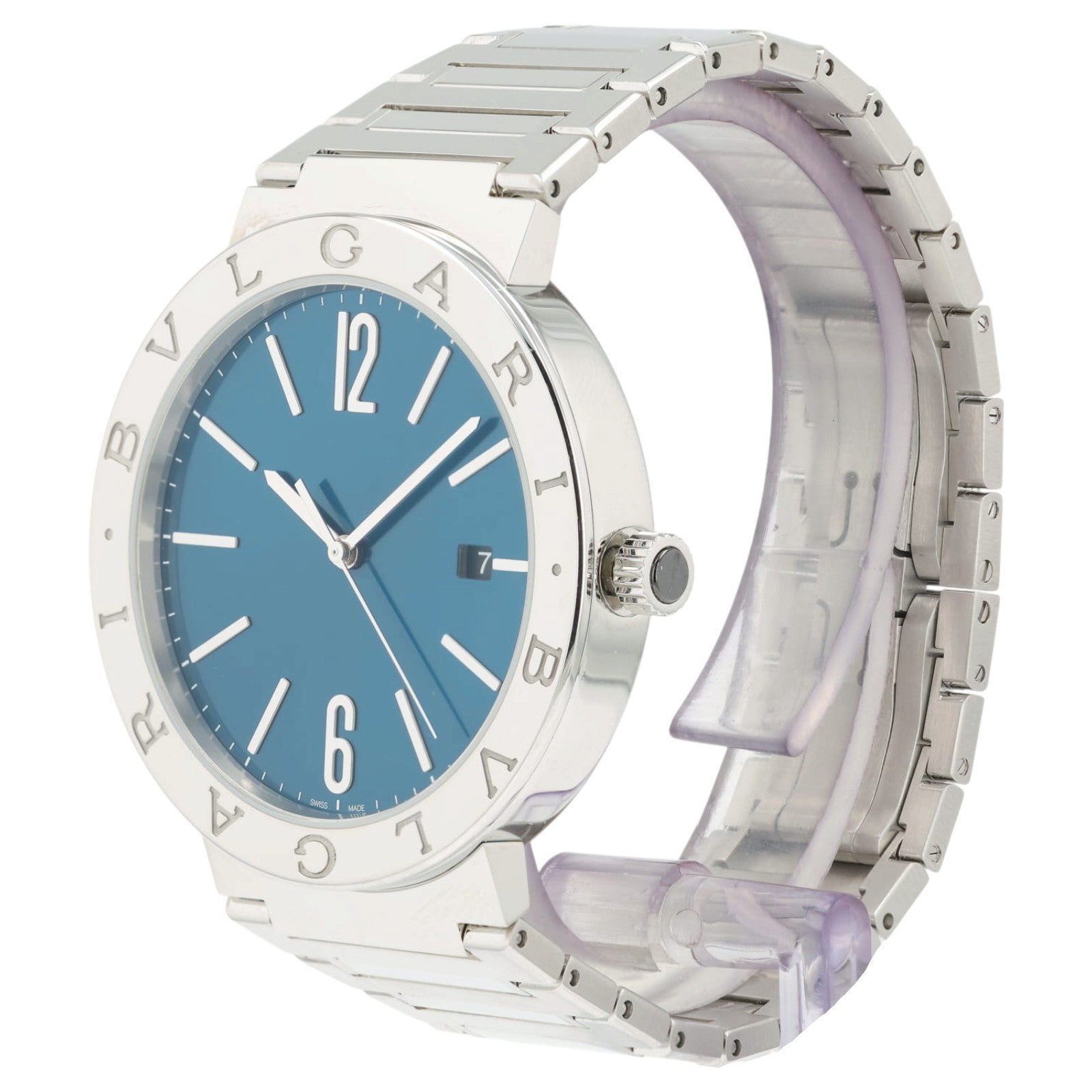 Bulgari Blue Dial Stainless Steel 41mm Automatic Mens Watch Date BB41S