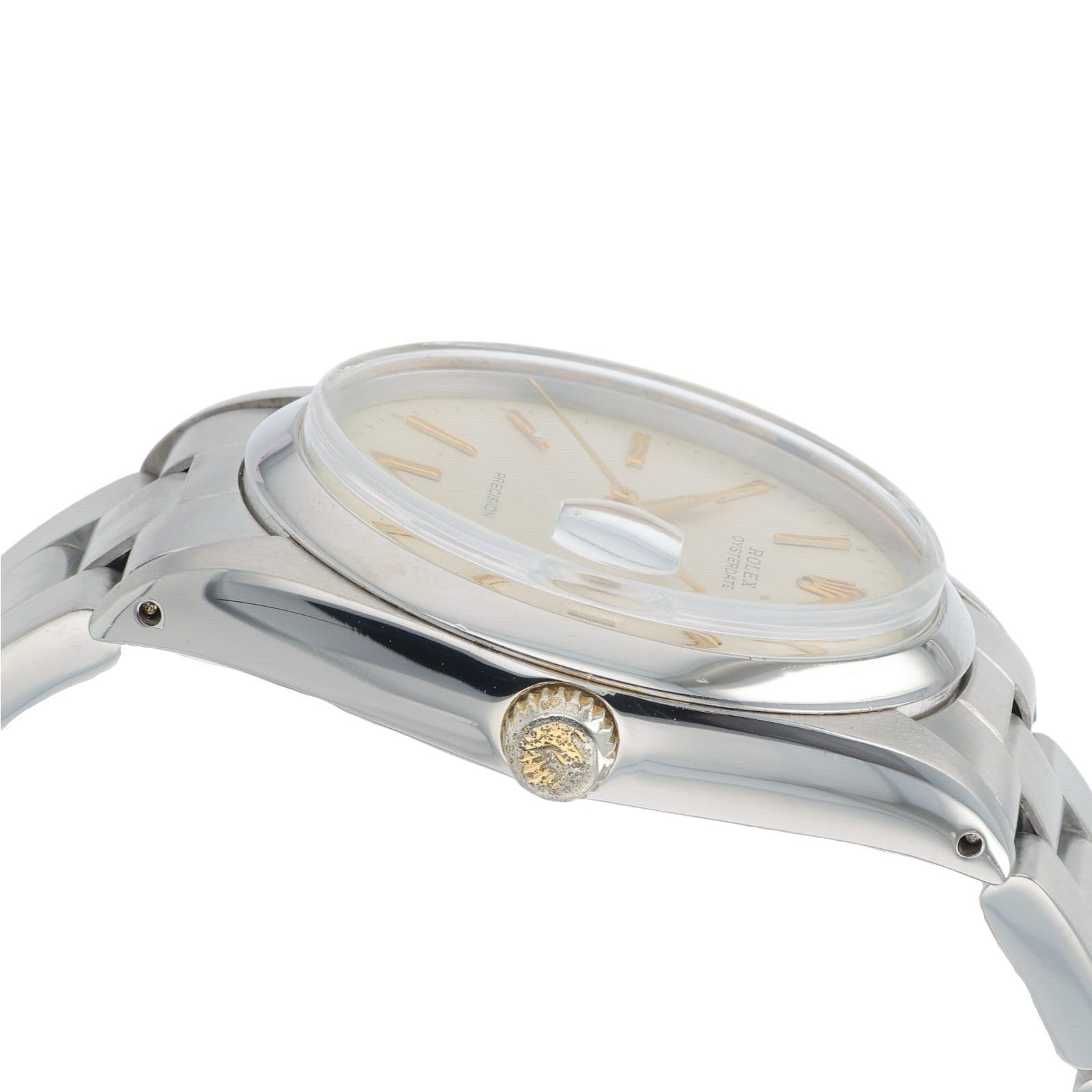 Rolex Oysterdate Precision Steel Silver Dial 34mm Manual Wind Men’s Watch 6694
