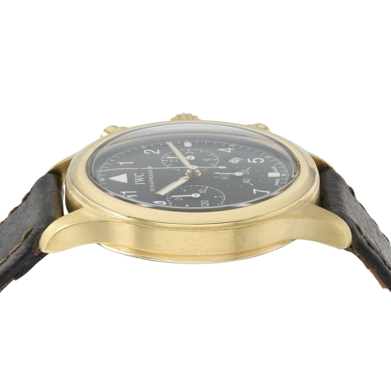 IWC Fliegeruhr Black Dial 18k Yellow Gold 36mm Quartz Men’s Watch IW3740
