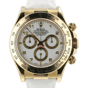 Rolex Daytona White Dial 18k Yellow Gold 40mm Automatic Mens Watch 116518