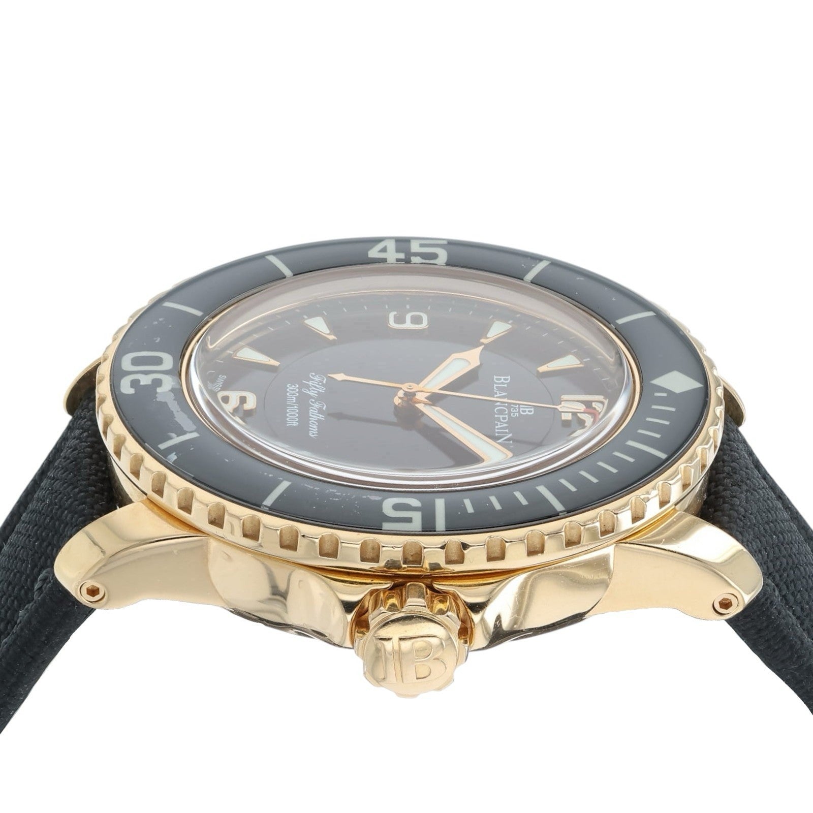 Blancpain Fifty Fathoms Black Dial 18k Rose Gold 45mm Automatic 5015-3630-52