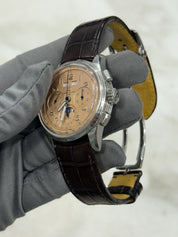 Breitling B25 Datora 42mm Premier Chronograph Calendar Moonphase Salmon AB2510