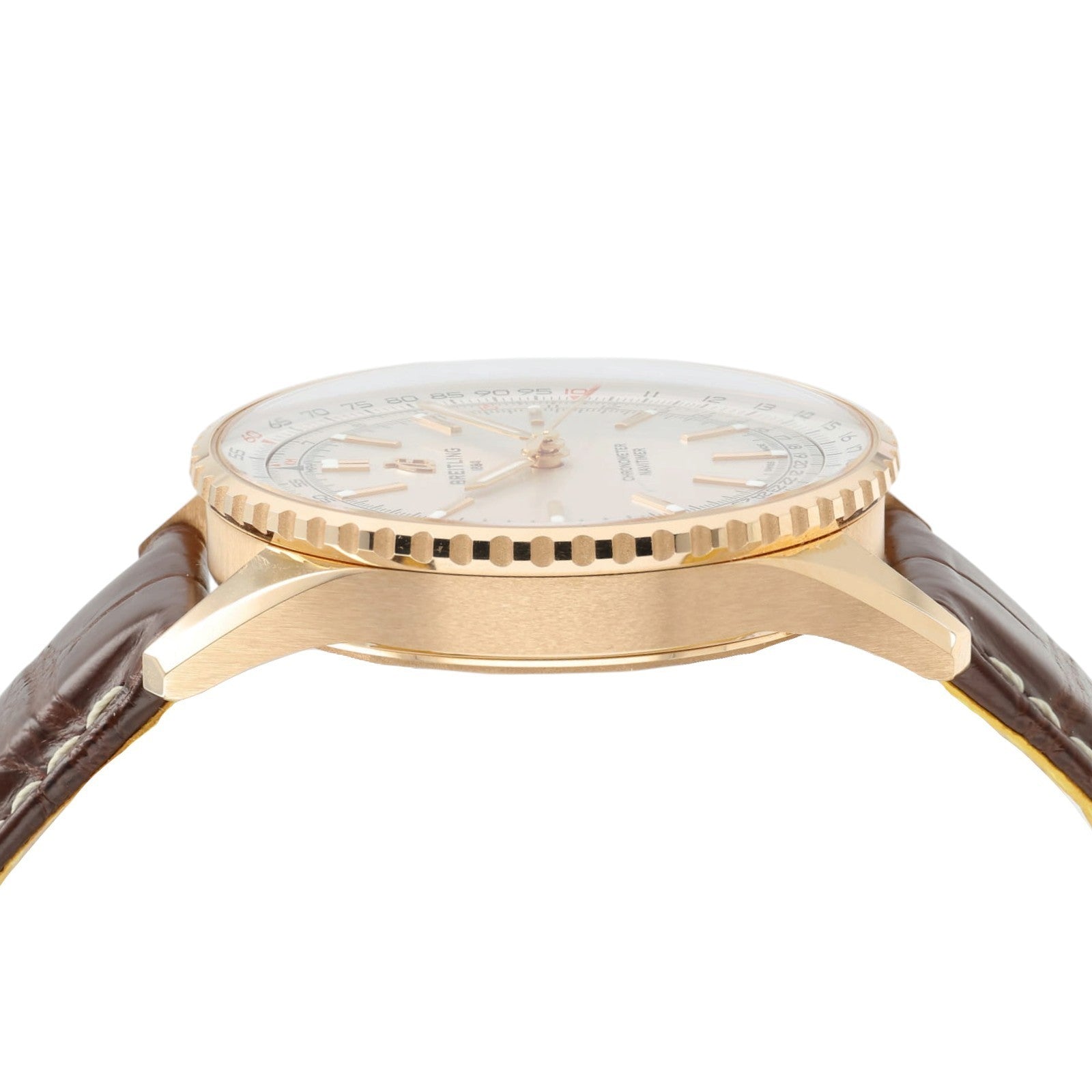 Breitling Navitimer Automatic Silver Dial 18k Rose Gold 41mm Automatic R17329
