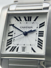 Cartier Tank Francaise Stainless Steel White 28x32mm Automatic Women' Watch 2302