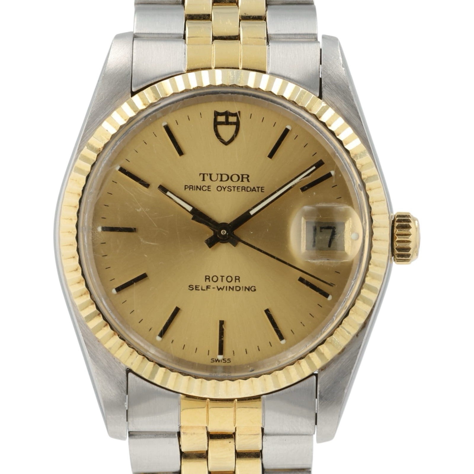 Tudor Prince Oysterdate Champagne Dial Gold & Steel 34mm Automatic Men’s 75203N