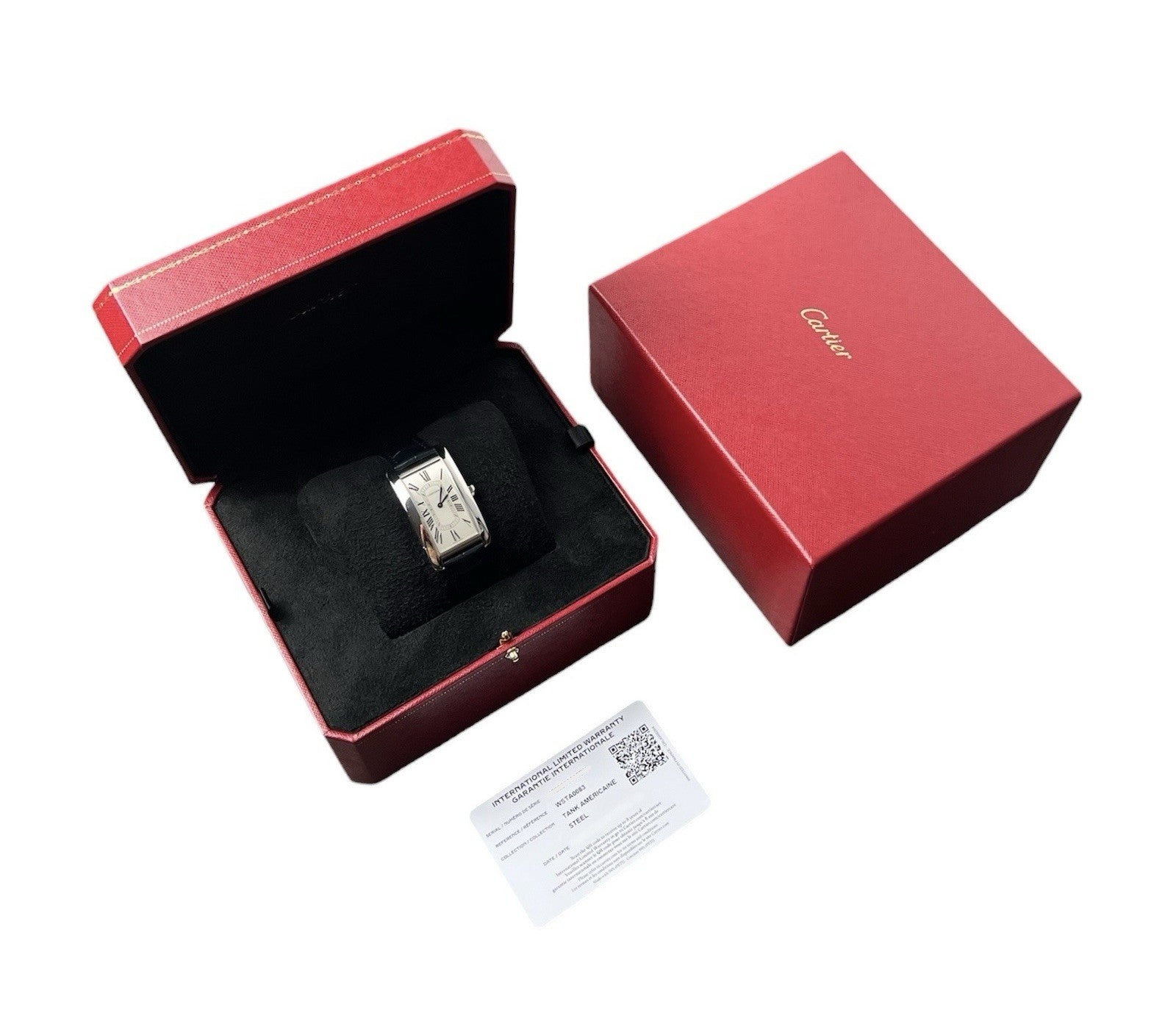 Cartier Tank Large Americaine Silver Dial Steel 24mm Auto Men's Watch WSTA0083