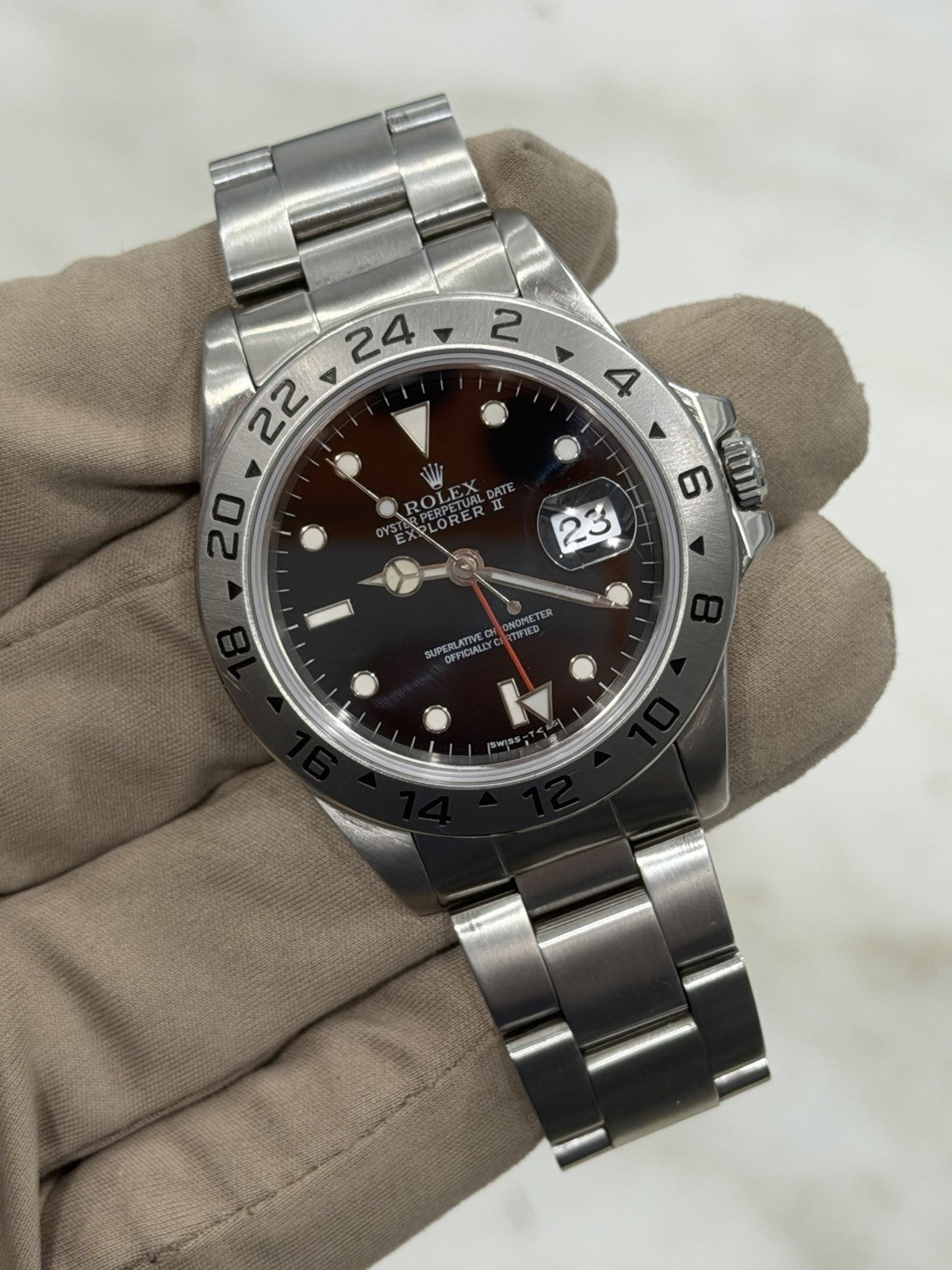 Rolex Explorer II Stainless Steel Black Dial 40mm Automatic Men's Watch 16570