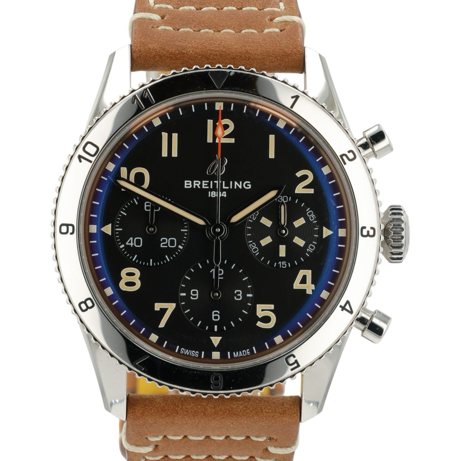 Breitling Classic AVI Black Dial Stainless Steel 42mm Automatic Men’s A23380