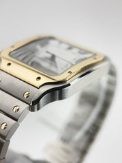 Cartier Santos Gold & Steel Silver Dial 39mm Automatic Mens Watch W2SA0009