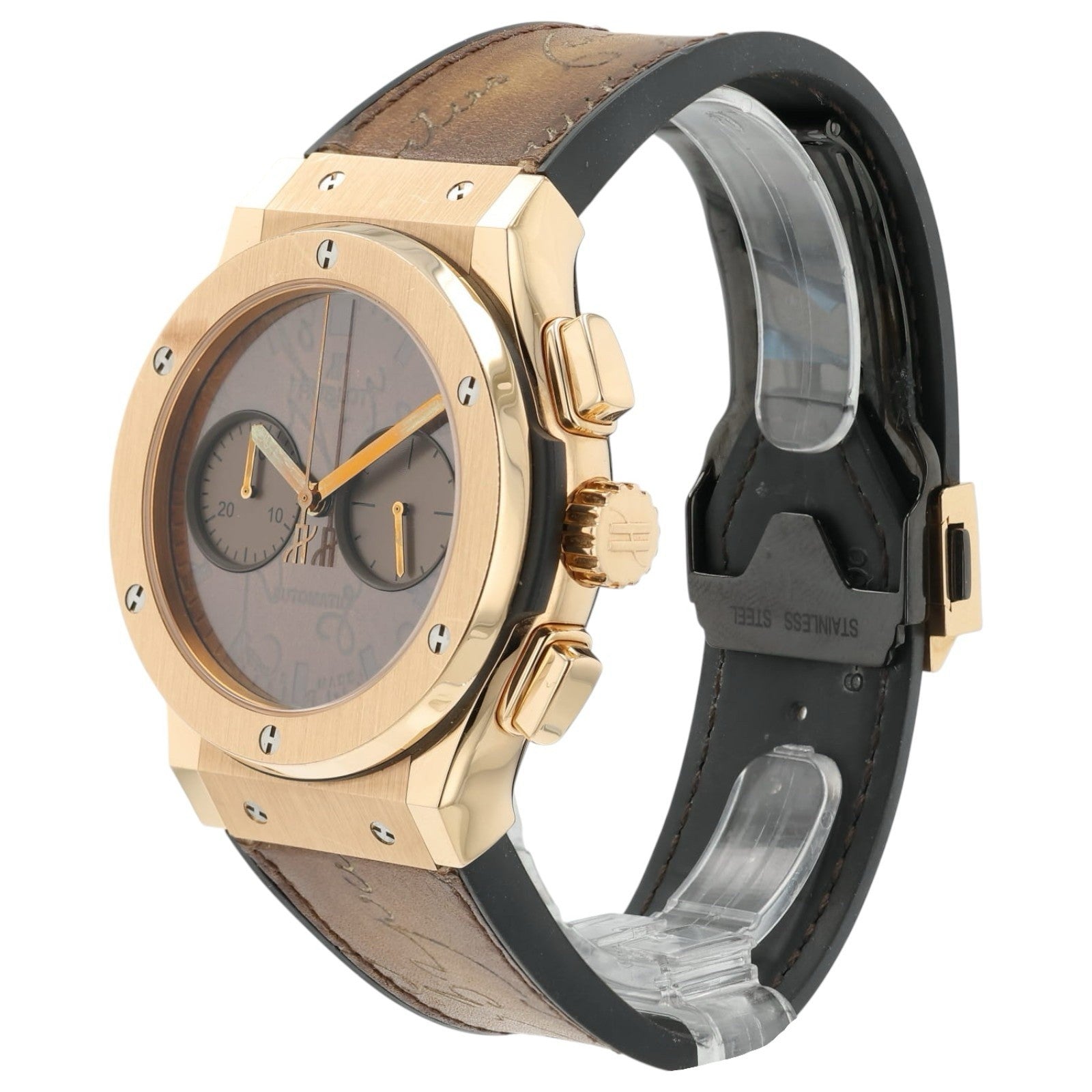 Hublot Classic Fusion Berluti Scritto Brown 18k Gold 45mm 521.OX.0500.VR.BER17